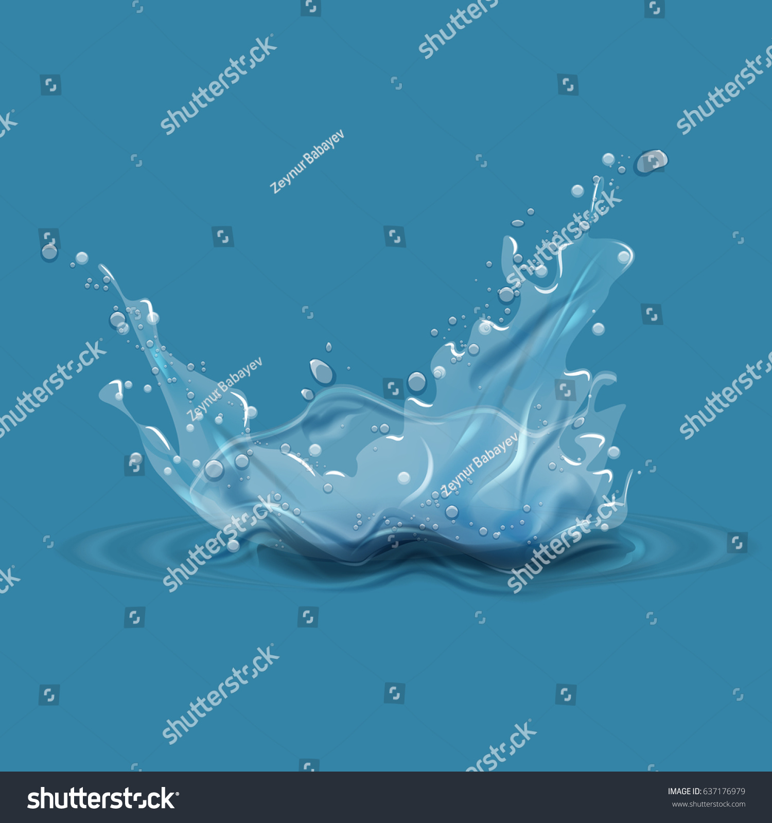 Illustrated Water splash for your advertisement background. Rasterized copy. #637176979