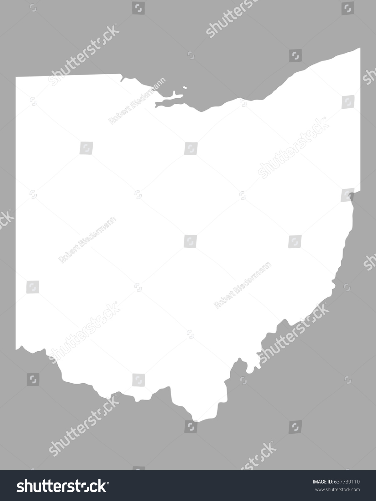 Map of Ohio - Royalty Free Stock Vector 637739110 - Avopix.com