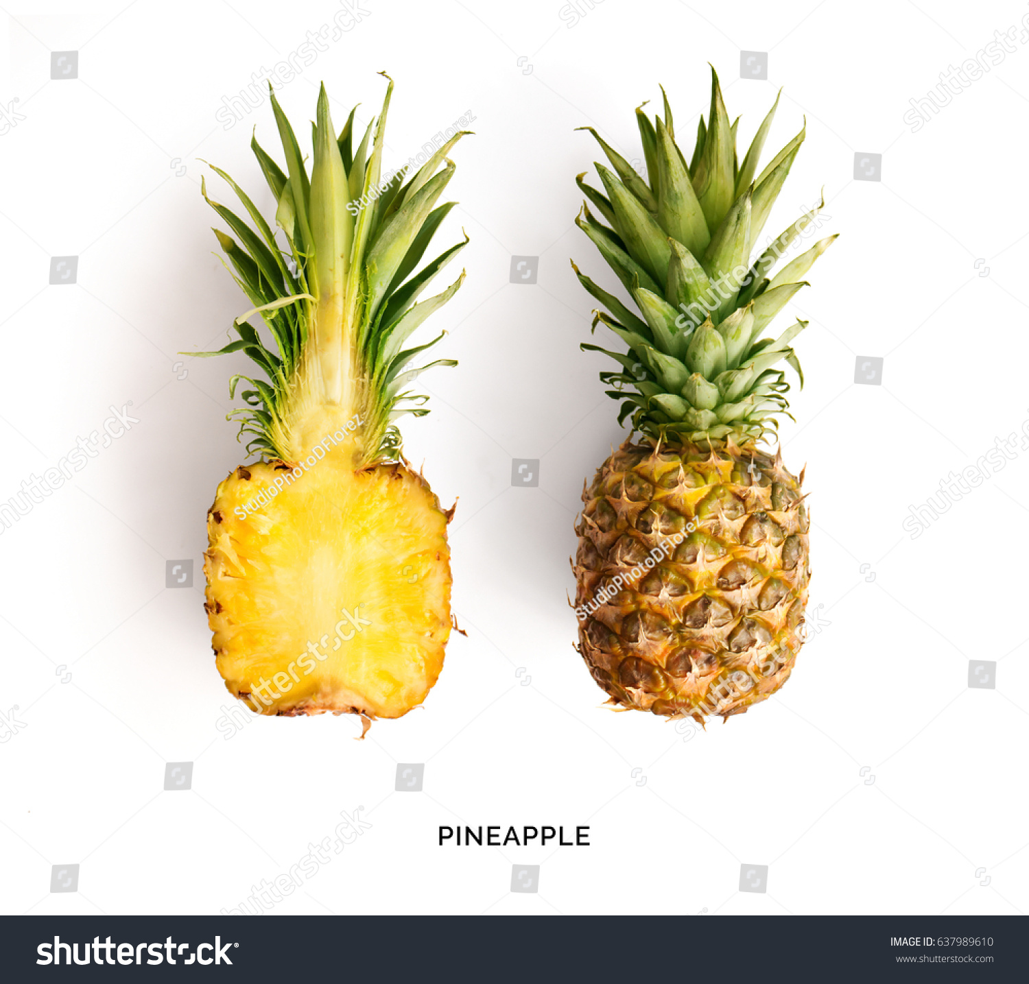 Creative layout made of pineapple. Flat lay. Food concept. #637989610