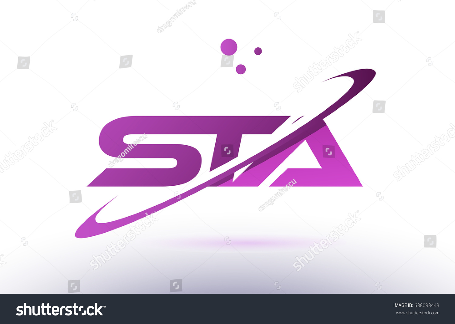 sta s t a  alphabet letter logo combination purple pink creative text dots company vector icon design template #638093443
