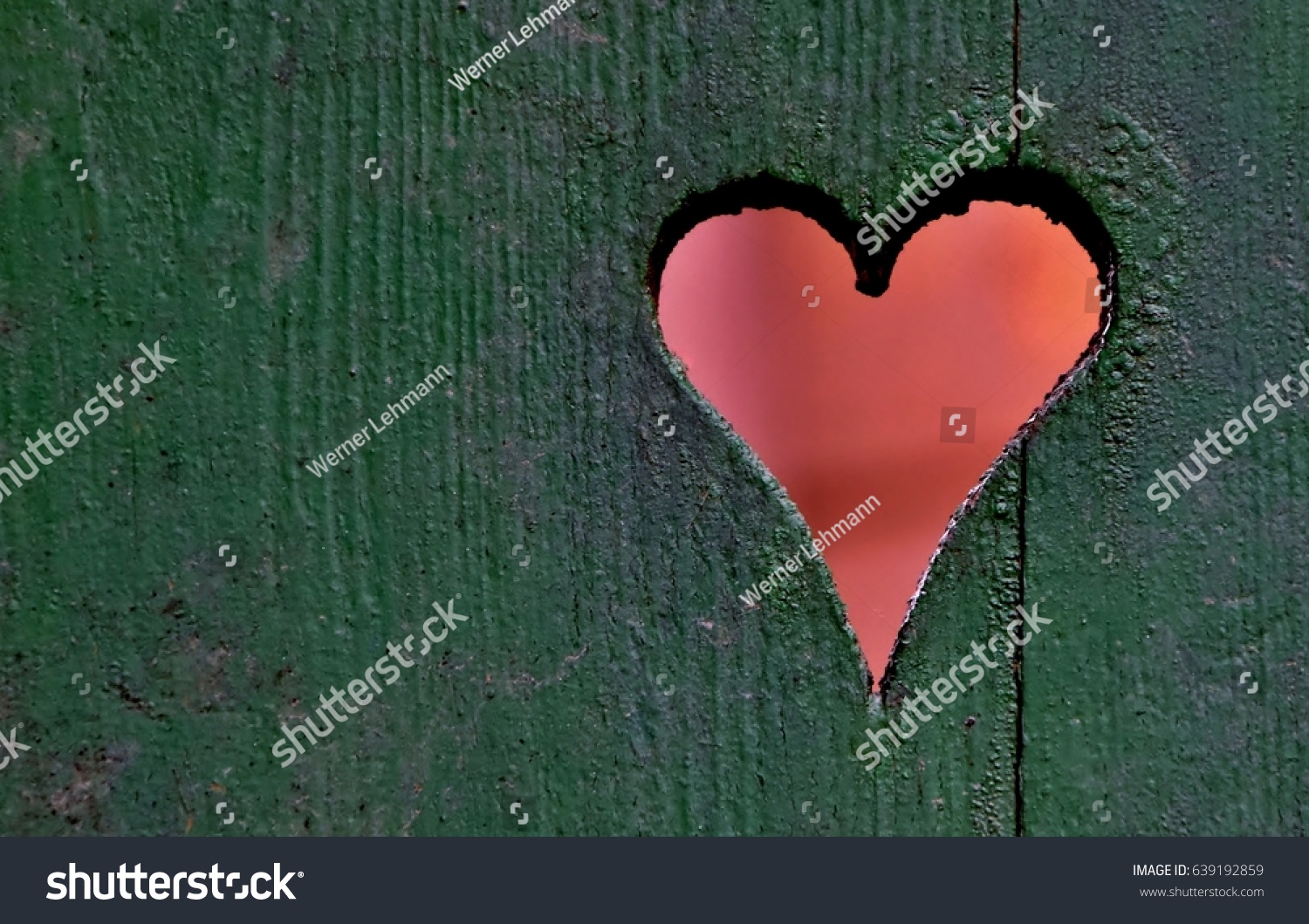 Close up of a heart in a wooden fence #639192859