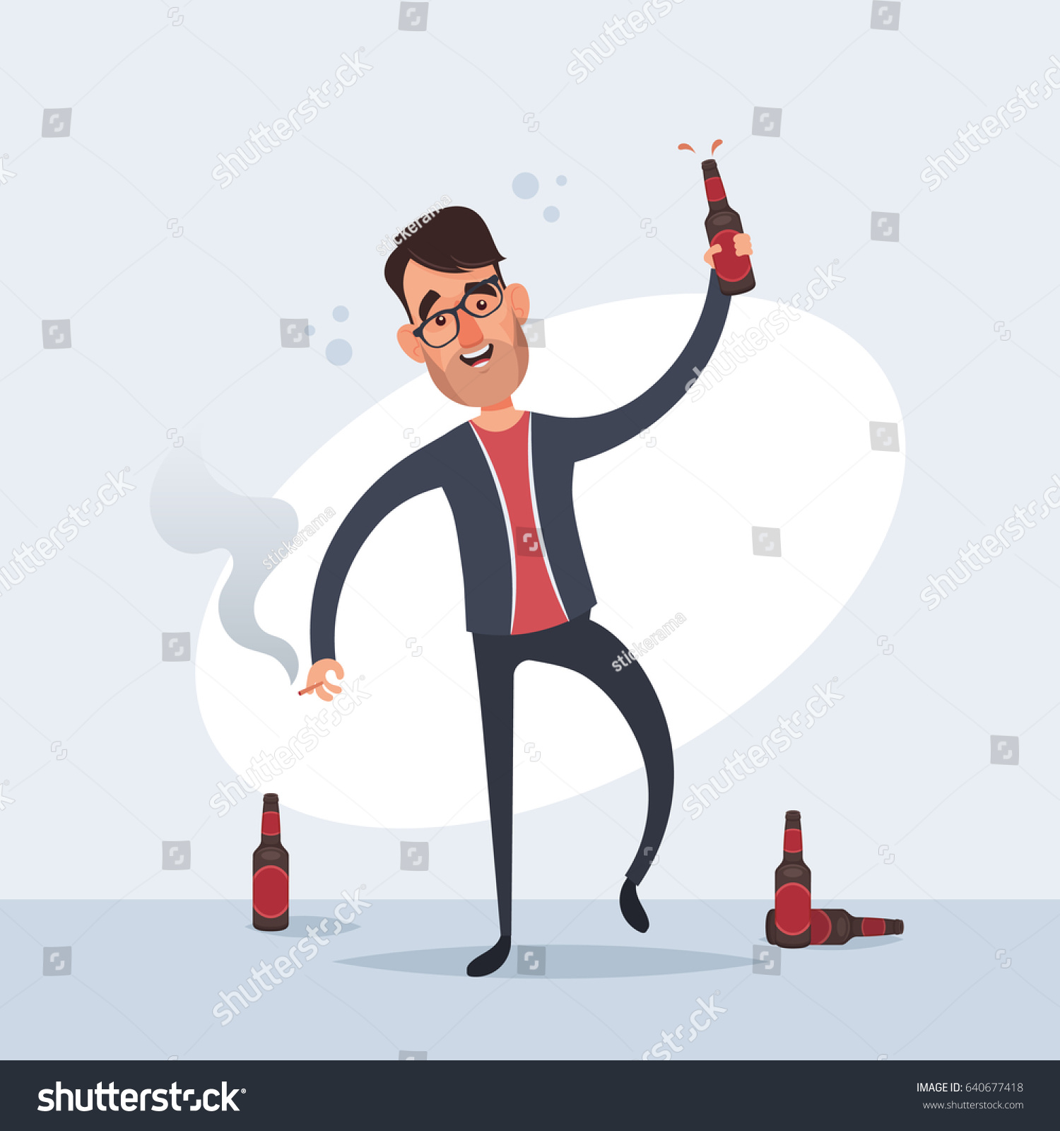 Funny Cartoon Characters - Drunk Man. Vector - Royalty Free Stock ...