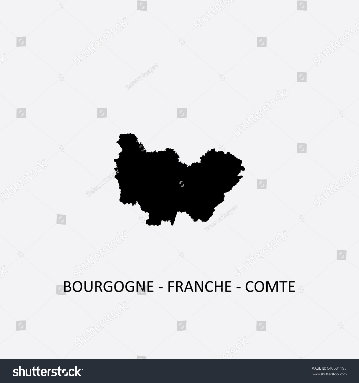 Map Of Bourgogne Franche Comte France Vector Royalty Free Stock Vector 640681198 7549