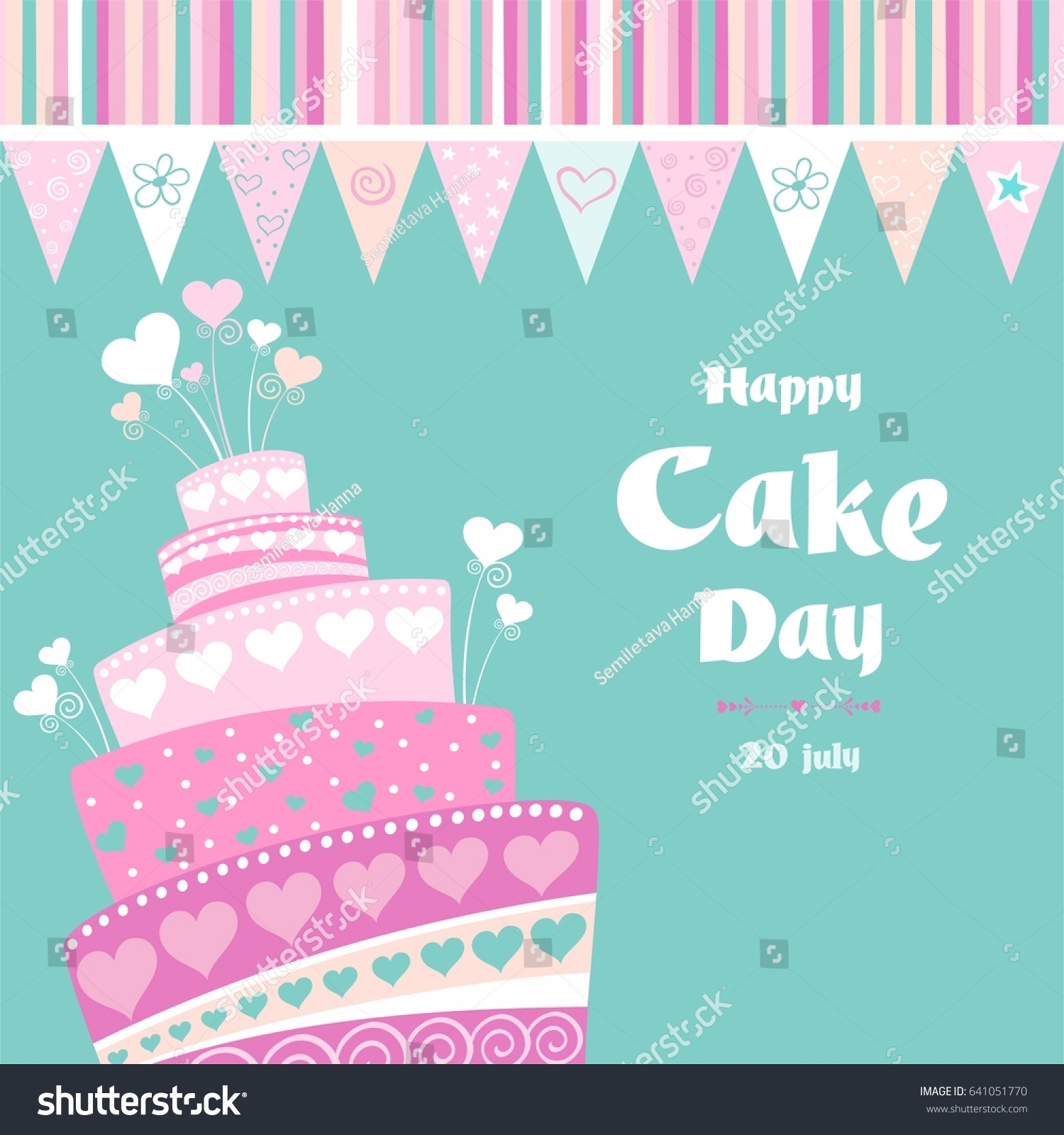 International Cake Day July 20 Vector Royalty Free Stock Vector 641051770 3655