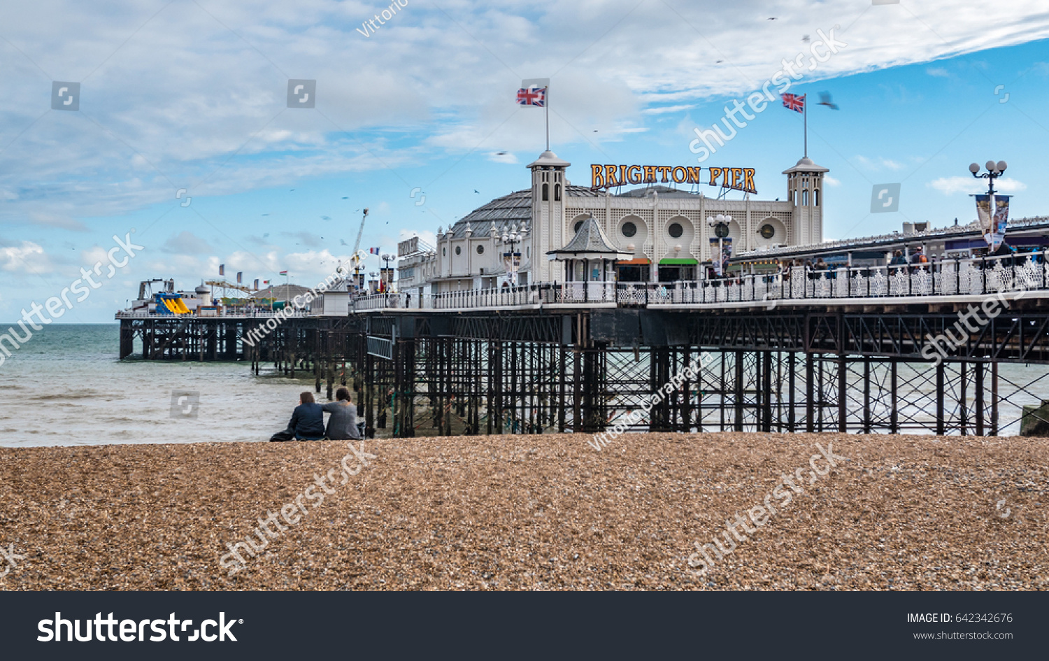 View of the Victorian Brighton Pier, also known as the Palace Pier #642342676