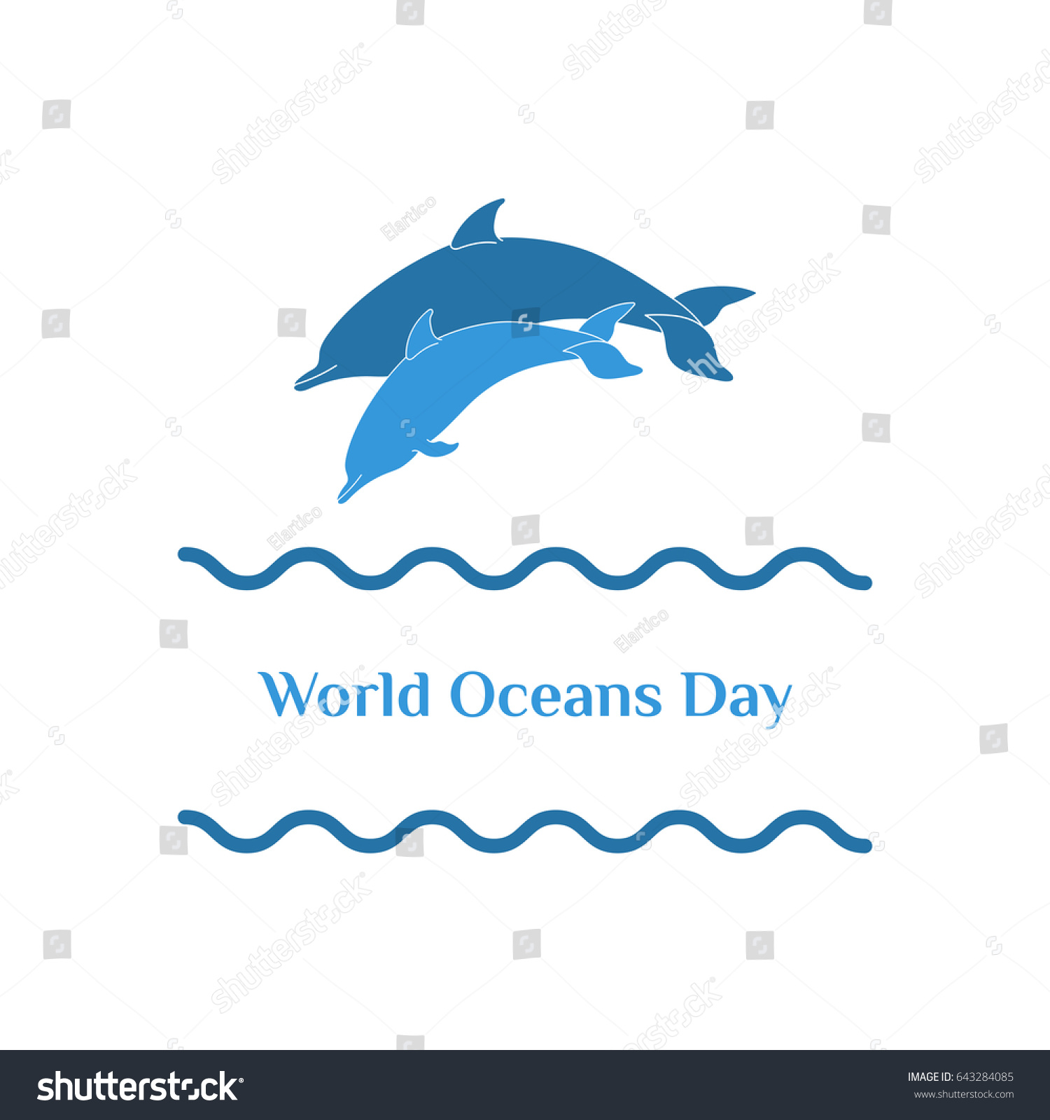 World Oceans Day June 8 Vector Illustration Royalty Free Stock