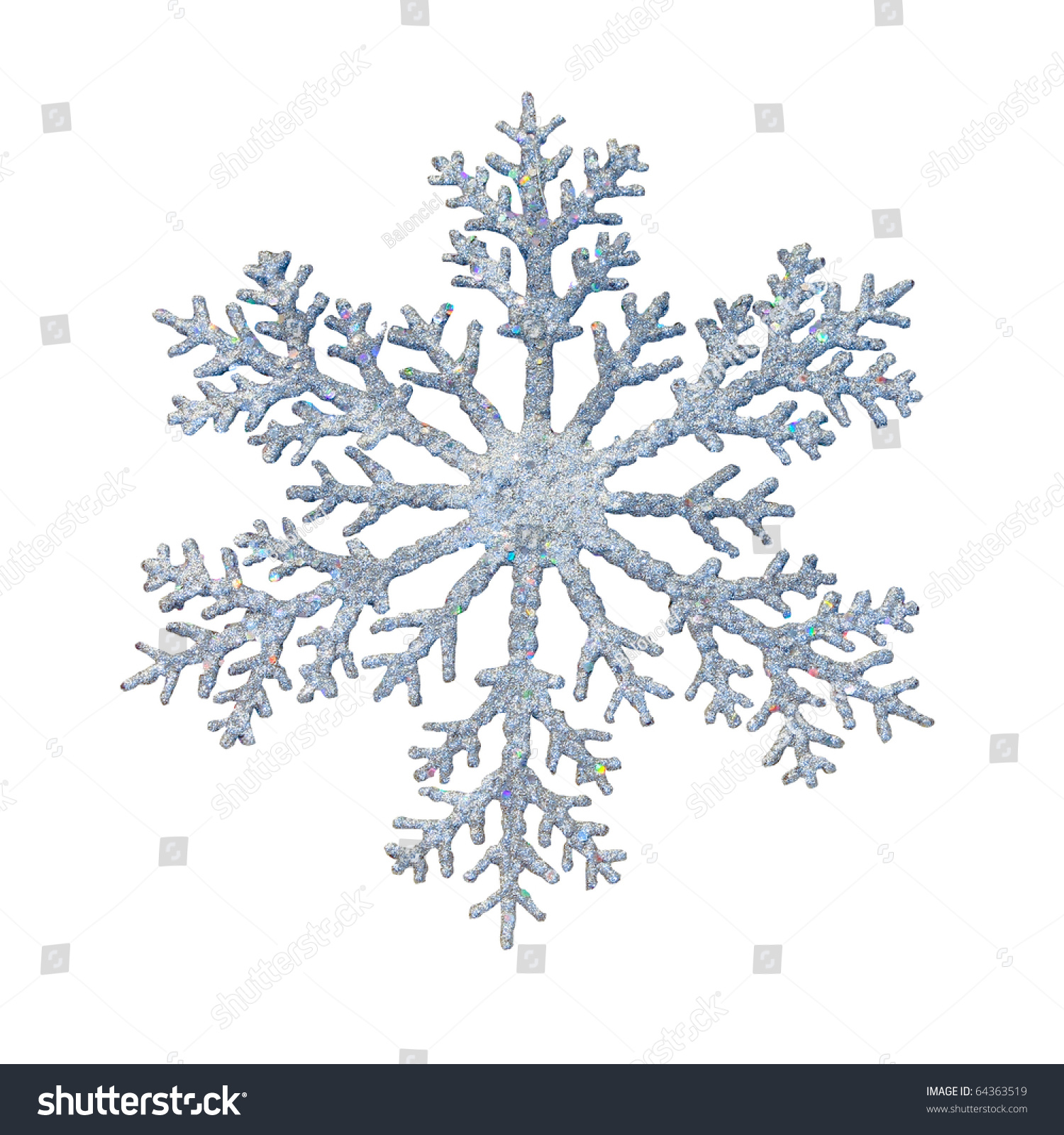 Snowflake shape decoration with clipping path included #64363519