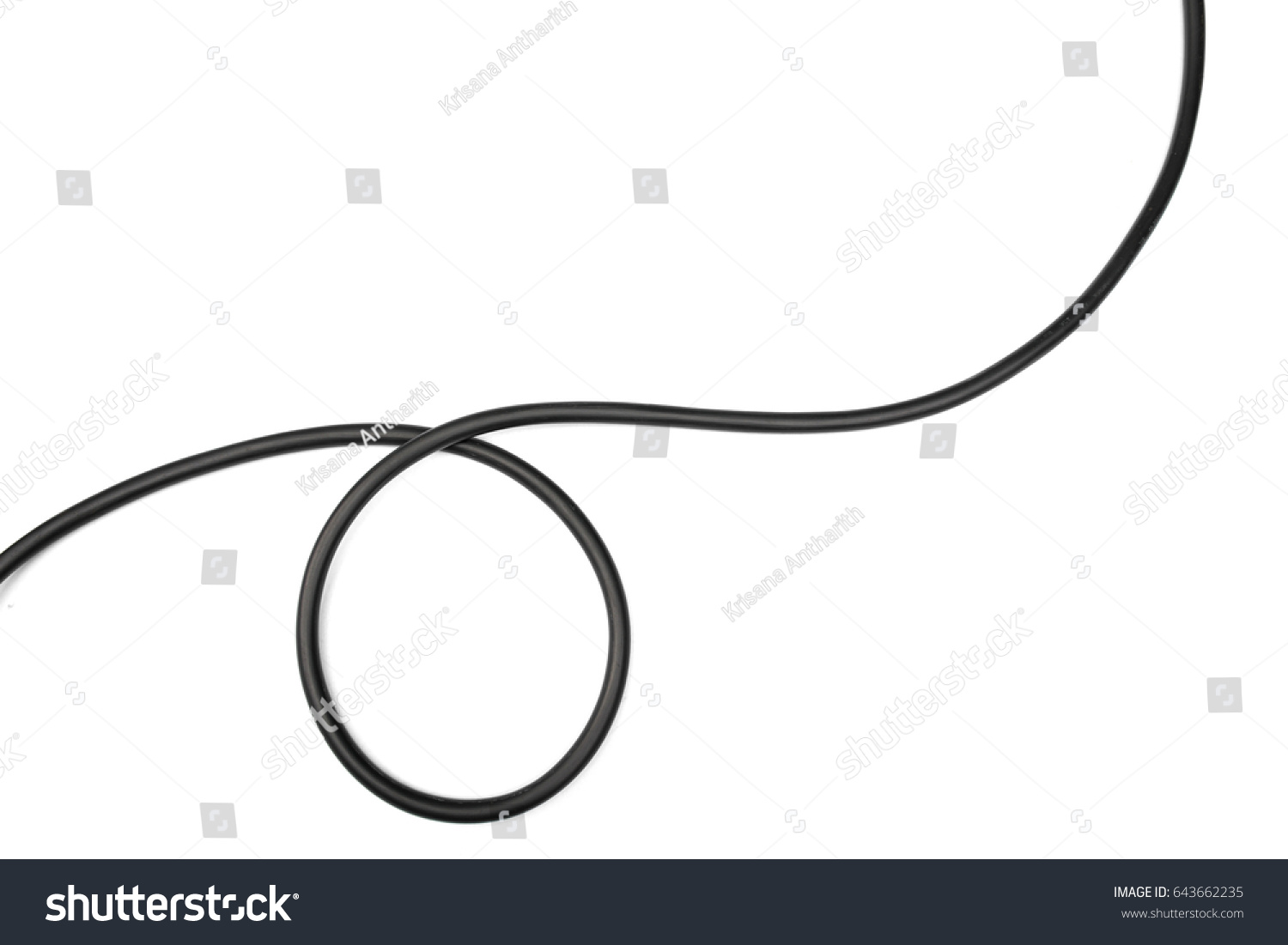 black wire isolated on a white background abstraction. #643662235