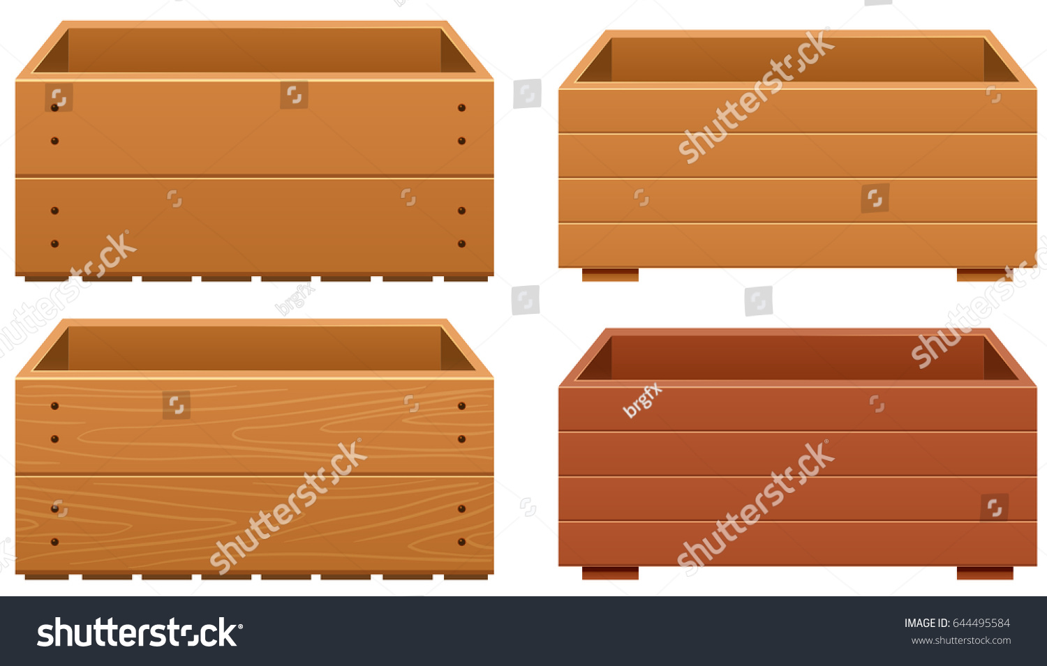 Wooden Box Designs With Different Texture Of Royalty Free Stock