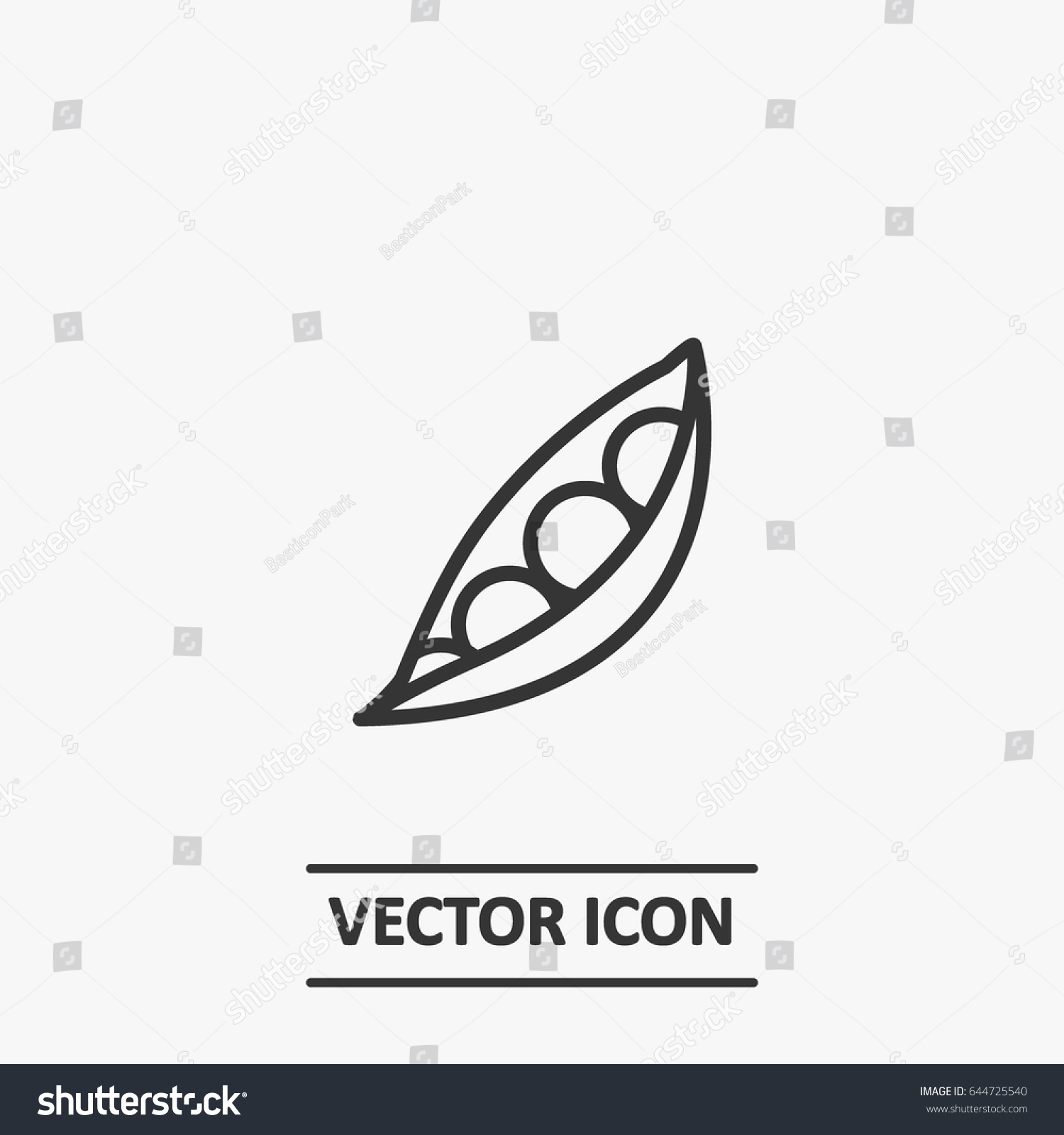Outline soybean icon illustration vector symbol #644725540