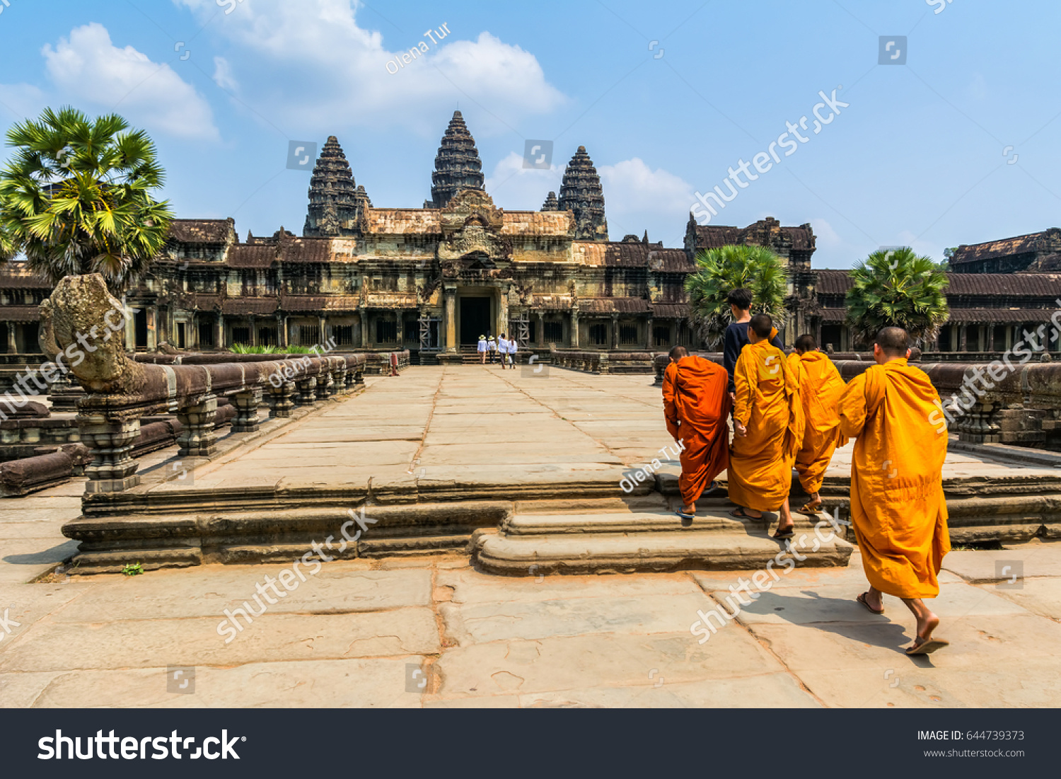 Amazing view of Angkor Wat is a temple complex in Cambodia and the largest religious monument in the world. Location: Siem Reap, Cambodia. Artistic picture. Beauty world #644739373