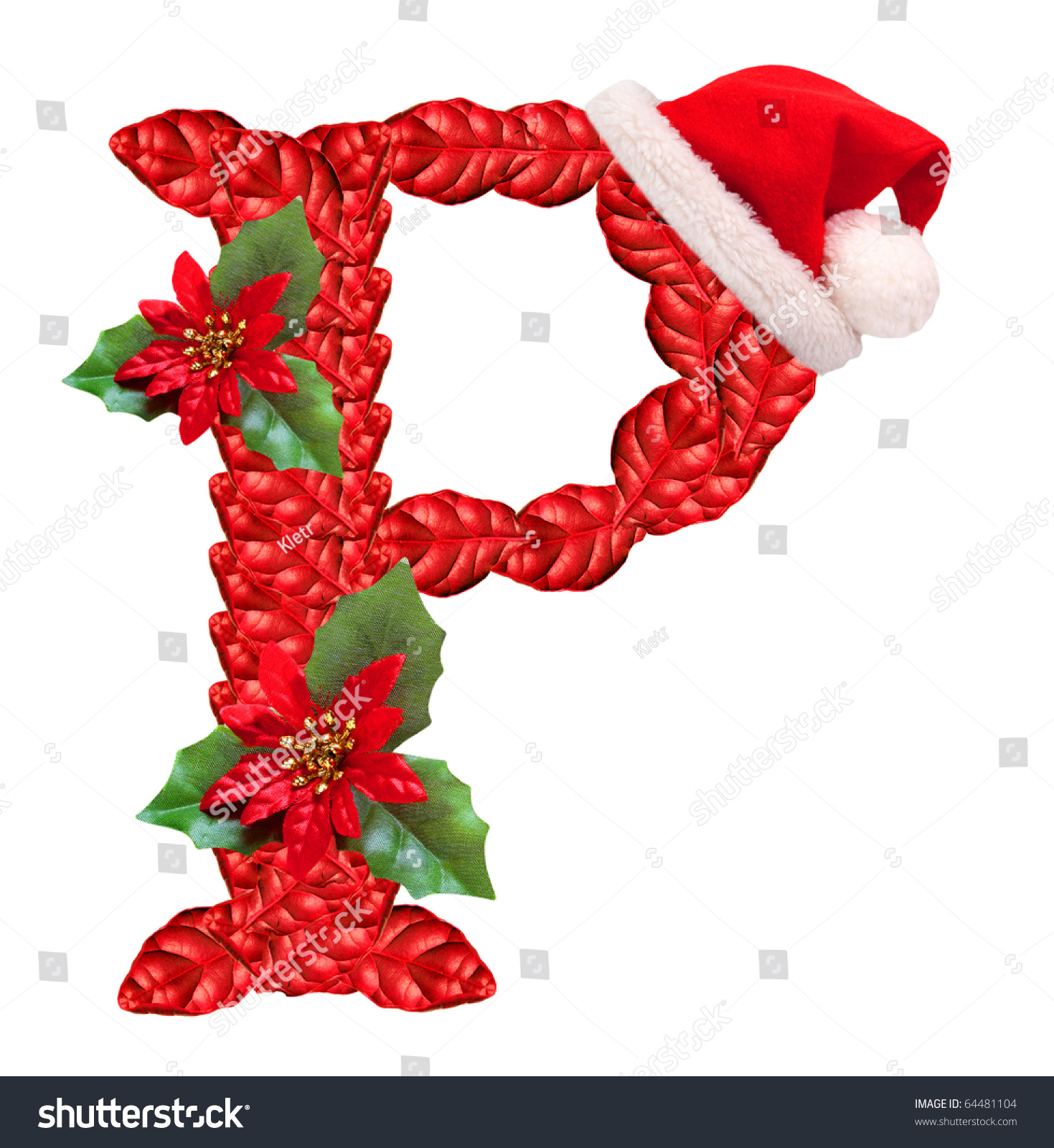 Royalty-Free Christmas Letter With Santa Claus Cap.… #64481104 Stock