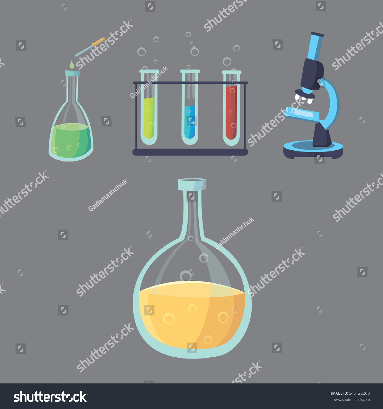 Vector set - chemical test. Flat design - Royalty Free Stock Vector ...