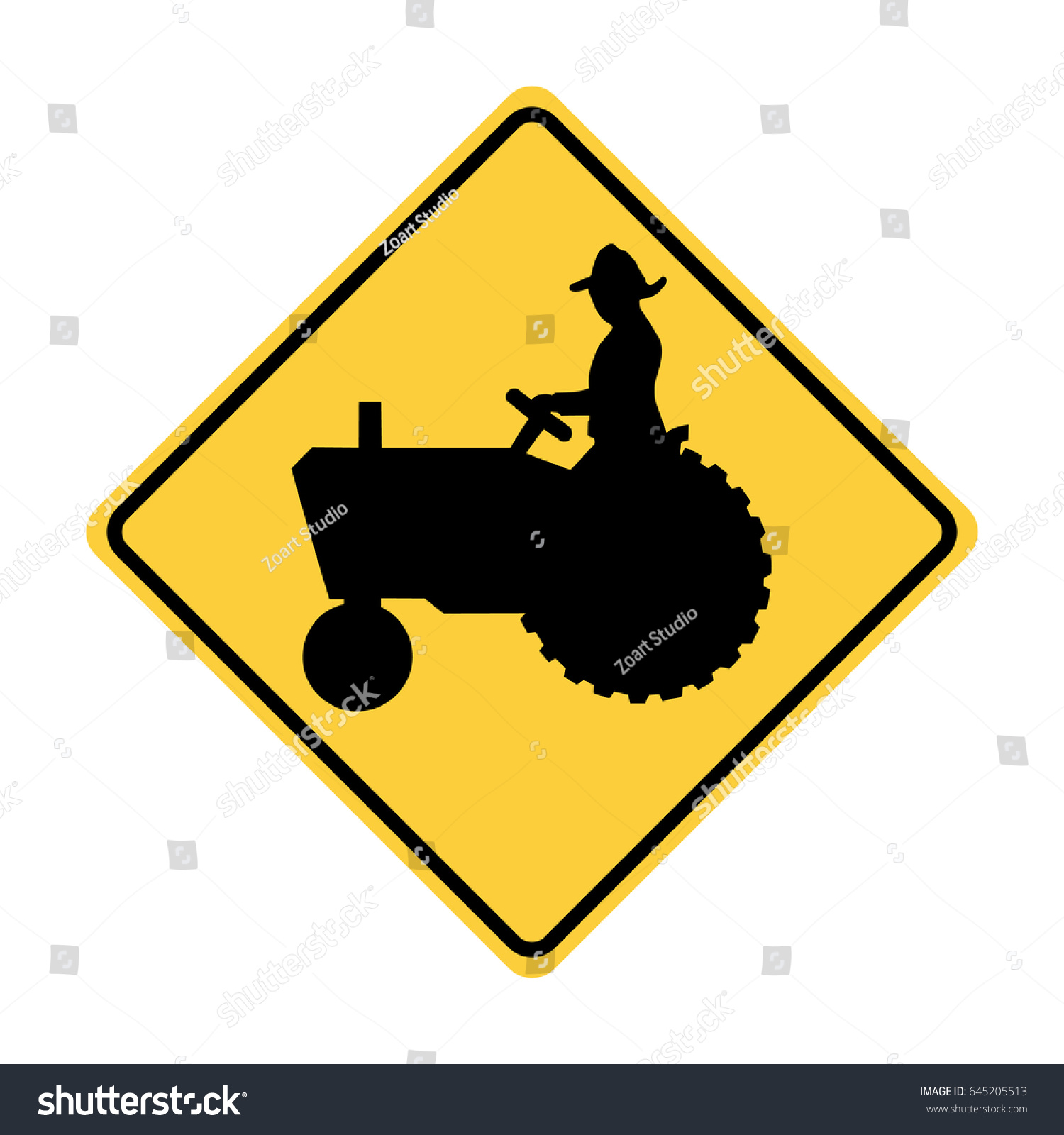 Tractor Crossing Sign - Royalty Free Stock Vector 645205513 - Avopix.com