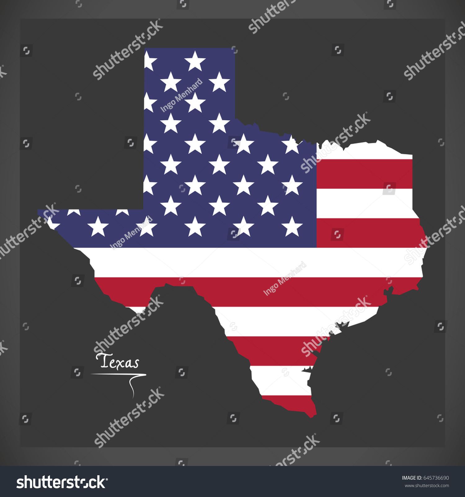 Texas map with American national flag - Royalty Free Stock Vector ...