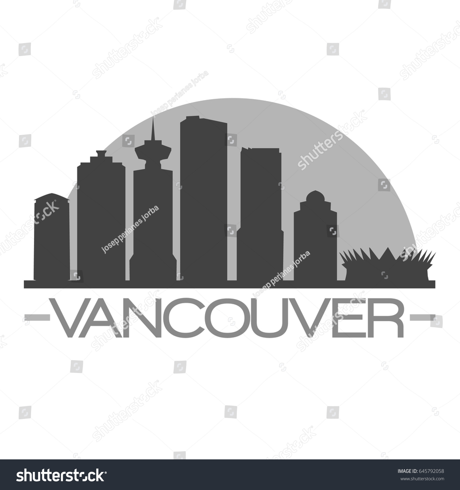 Vancouver Skyline Silhouette Skyline Stamp - Royalty Free Stock Vector ...