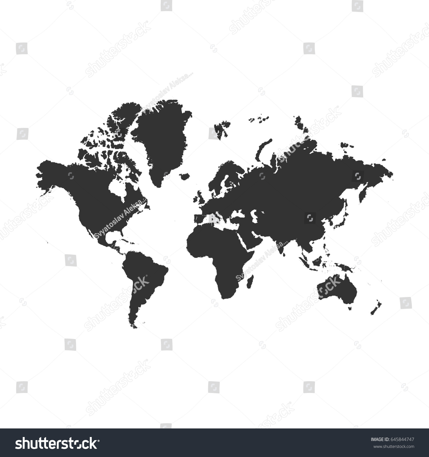 Vector Earth Map Silhouette Royalty Free Stock Vector Avopix Com