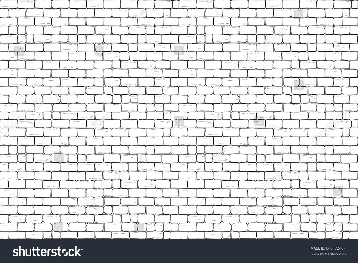 White bricks wall. Outline seamless pattern - Royalty Free Stock Vector ...