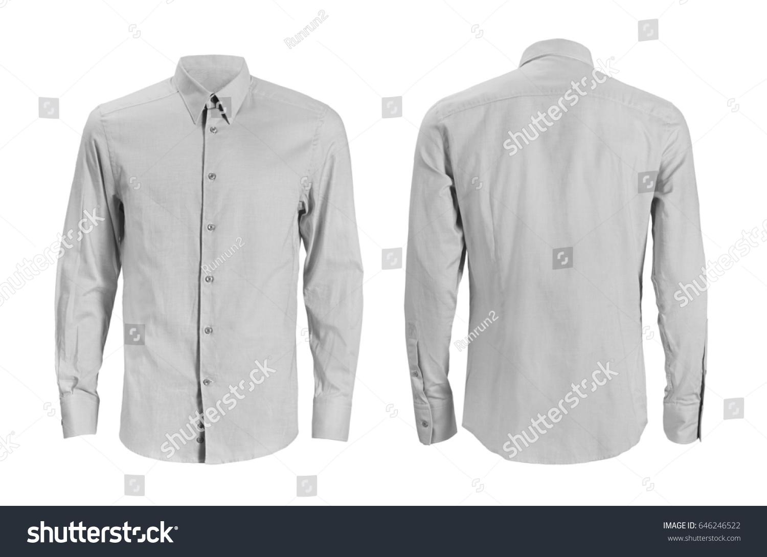 Formal shirt with button down collar isolated on white #646246522