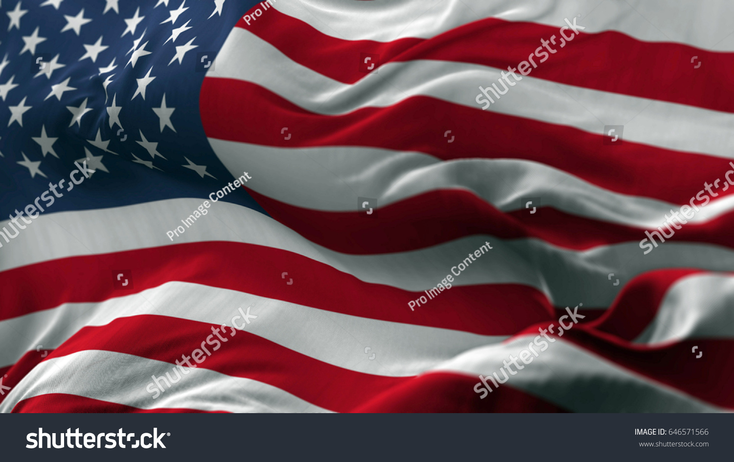 USA flag blowing on the wind, loopable slowmotion #646571566