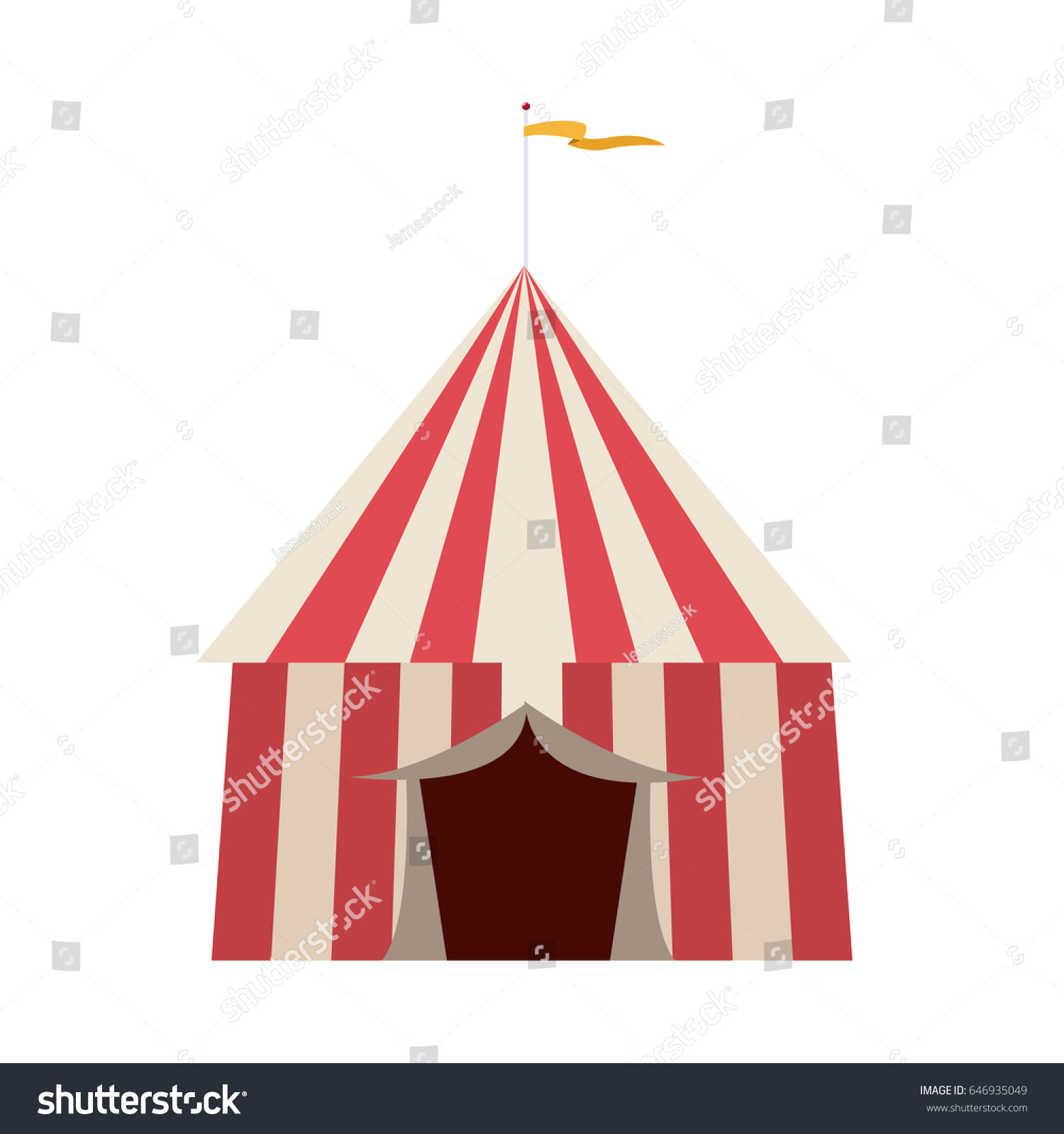 circus tent tops. red and white stripes flag on - Royalty Free Stock ...