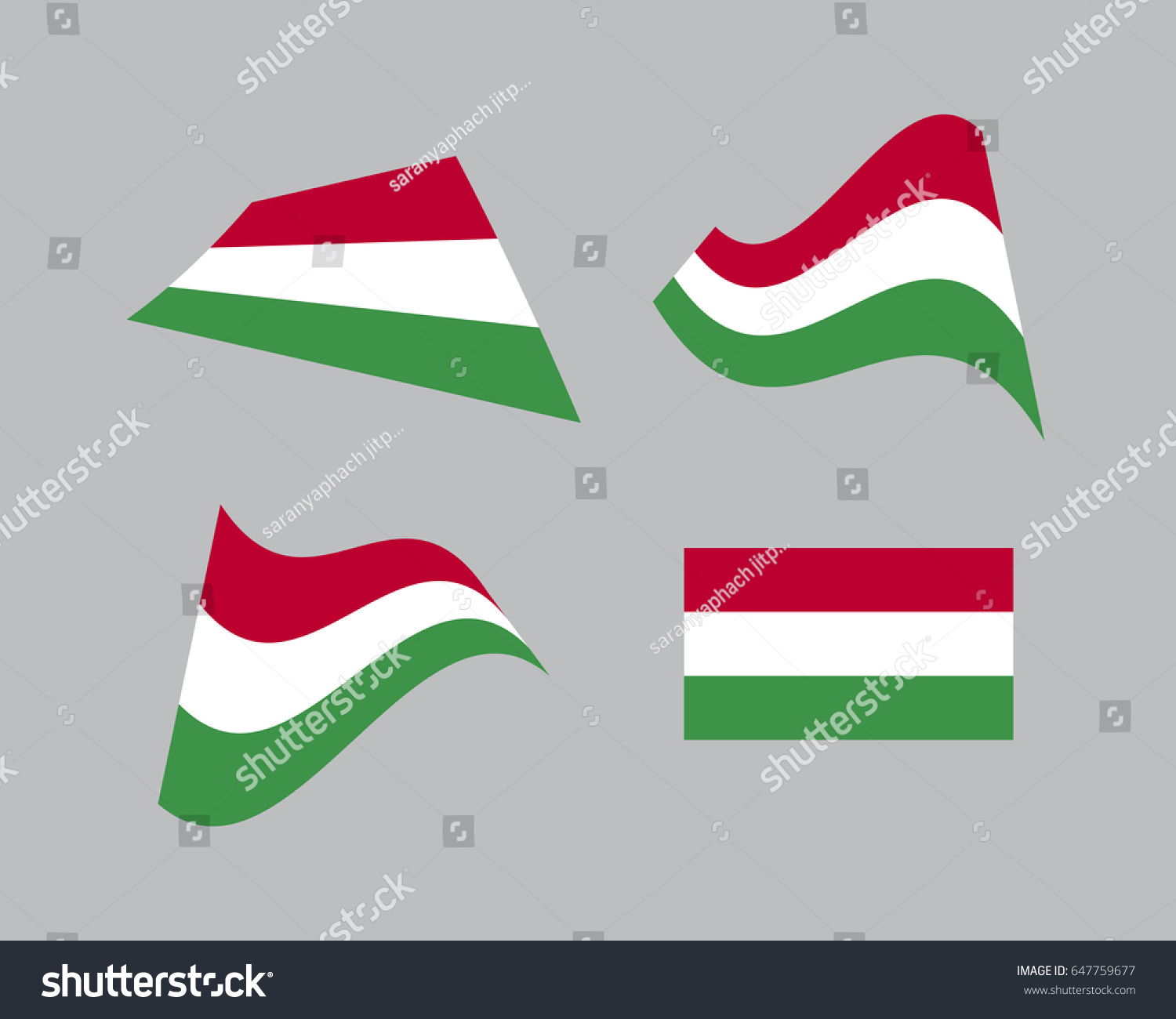 Flag of hungary, national country symbol illustration #647759677