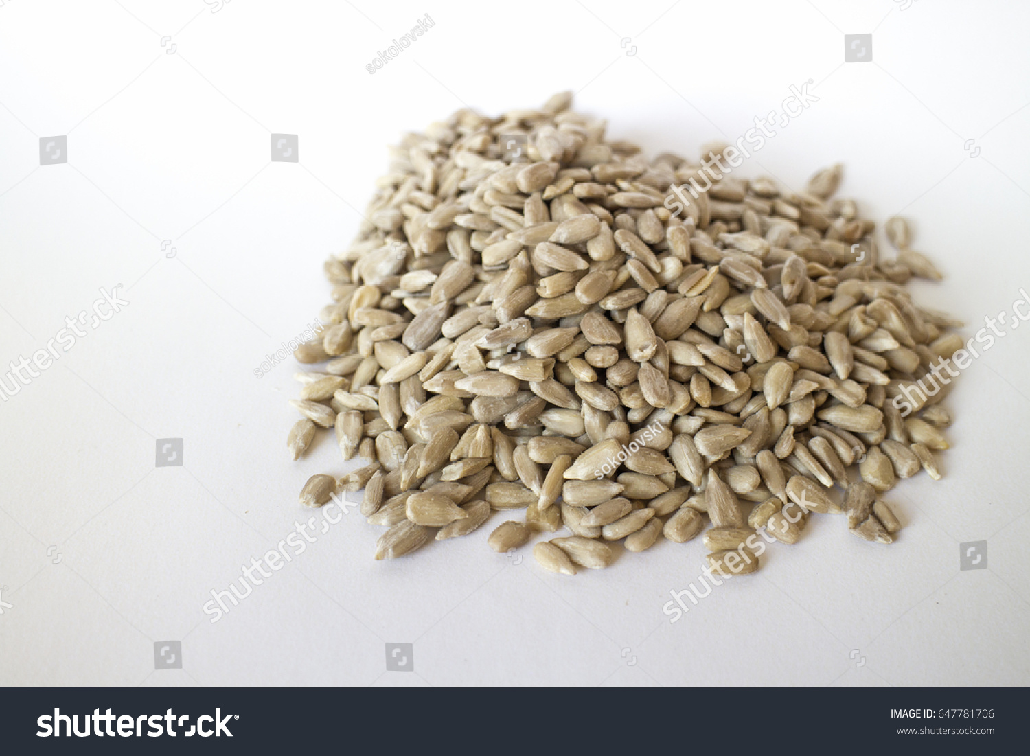 Sunflower seeds on white #647781706