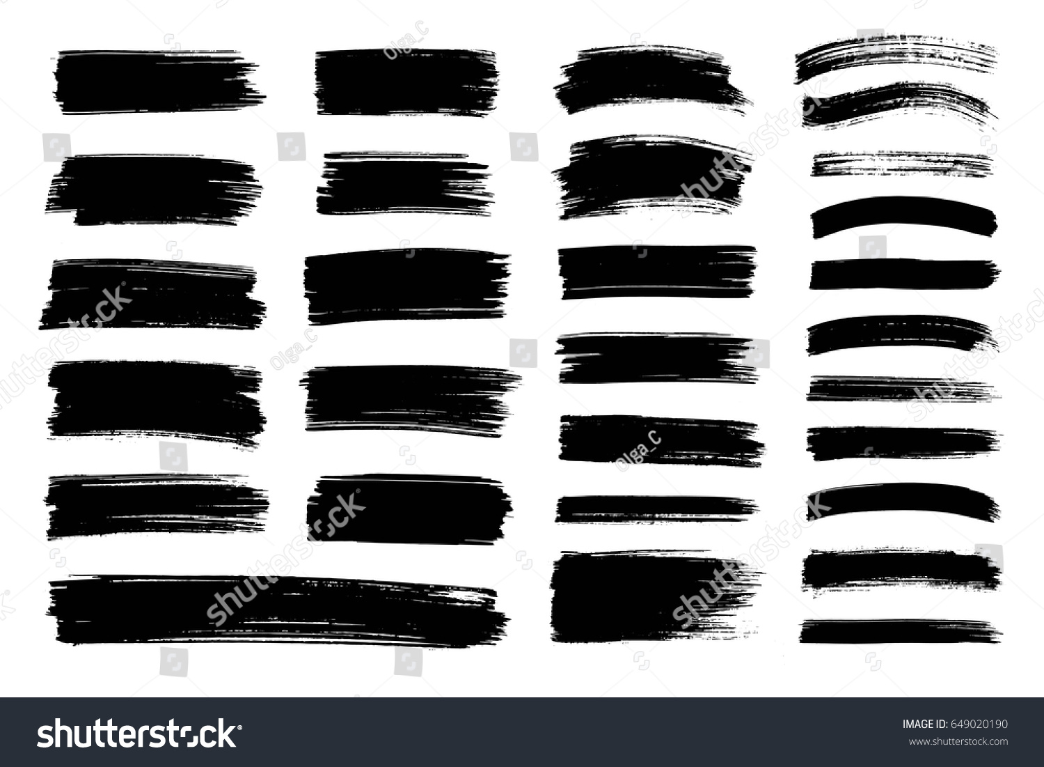 Vector black paint, ink brush stroke, brush, line or texture. Dirty artistic design element, box, frame or background  for text.  #649020190