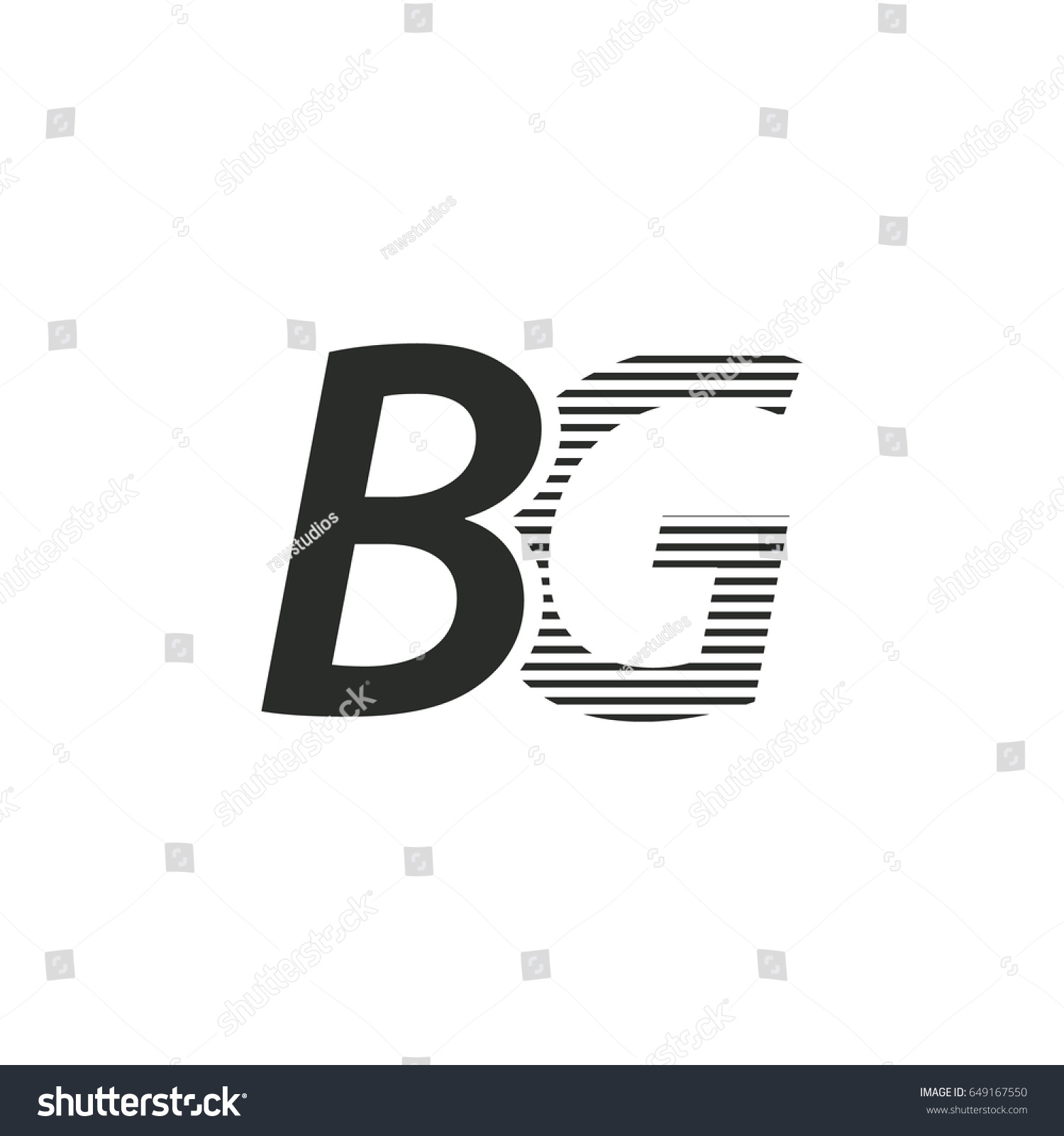 black initial letter Bg linked typography modern - Royalty Free Stock ...