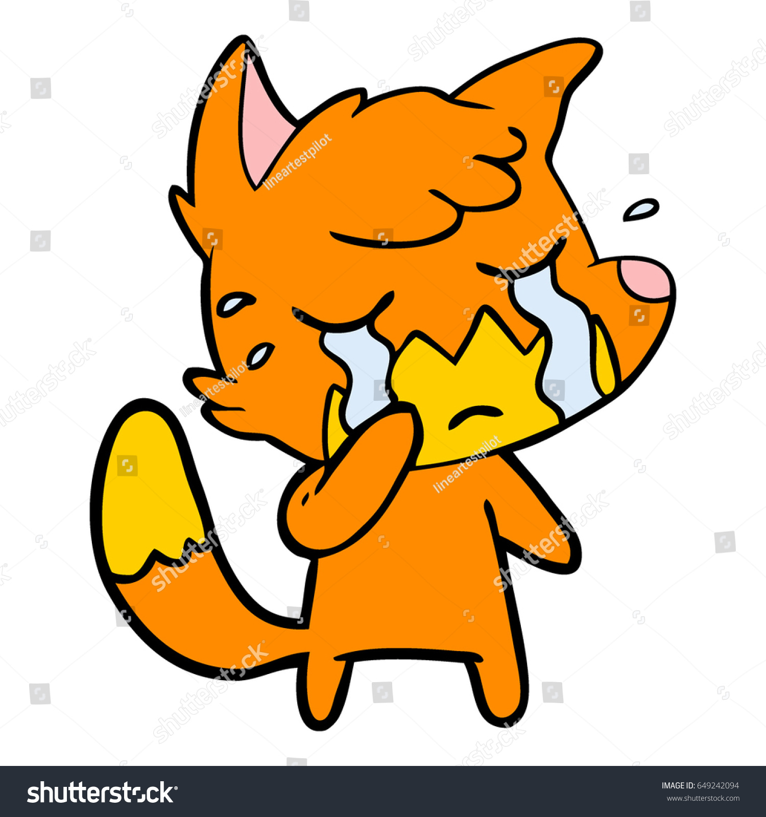 crying fox cartoon - Royalty Free Stock Vector 649242094 - Avopix.com