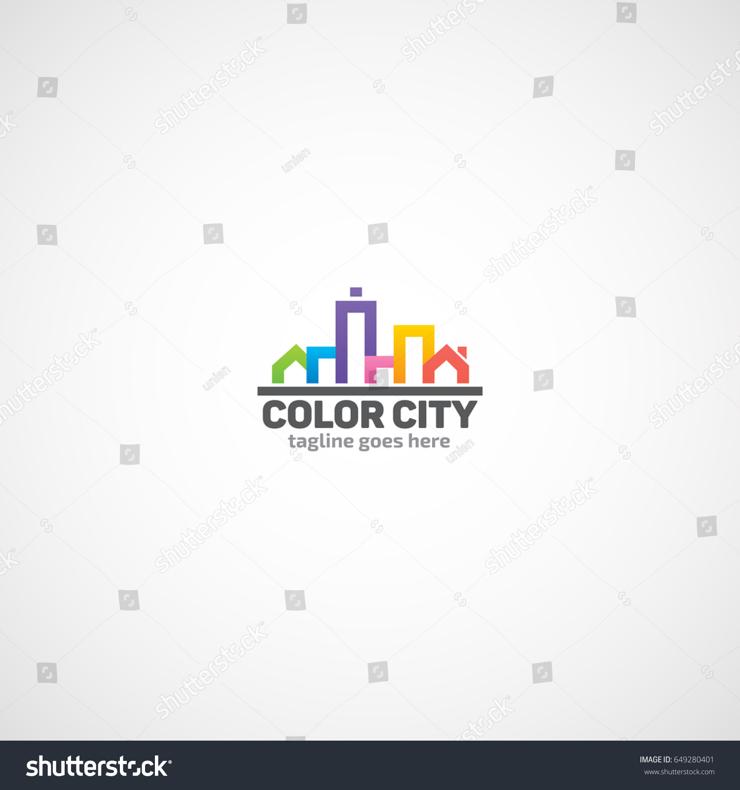 Color City Logo Royalty Free Stock Vector 649280401