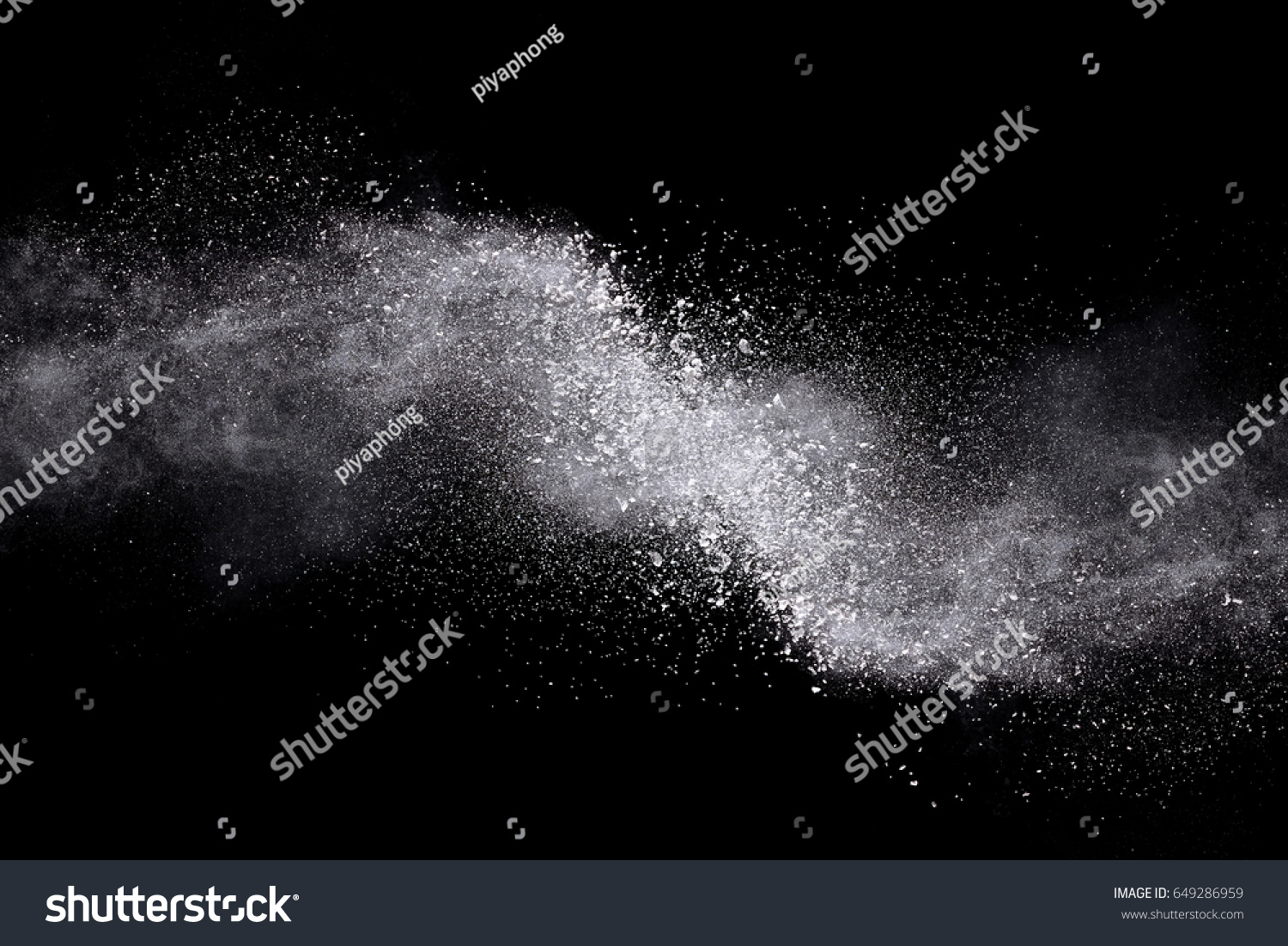 movement of white powder on black background. #649286959