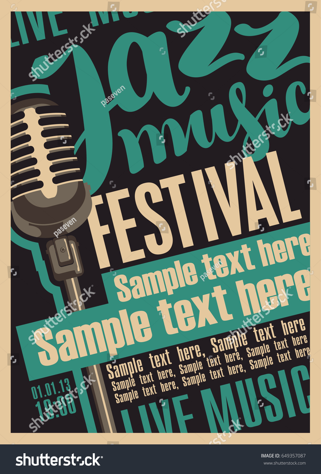 Vector Poster For A Jazz Festival Live Music Royalty Free Stock Vector 649357087 5385