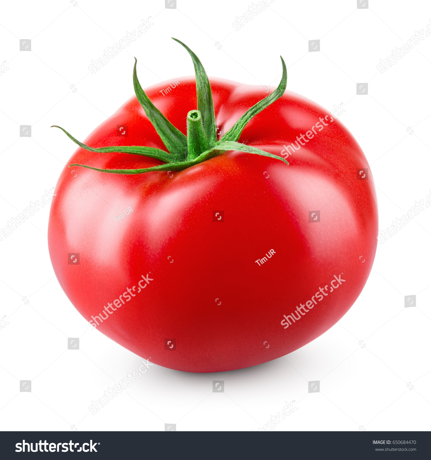 Tomato isolated on white background. With clipping path. Full depth of field. #650684470