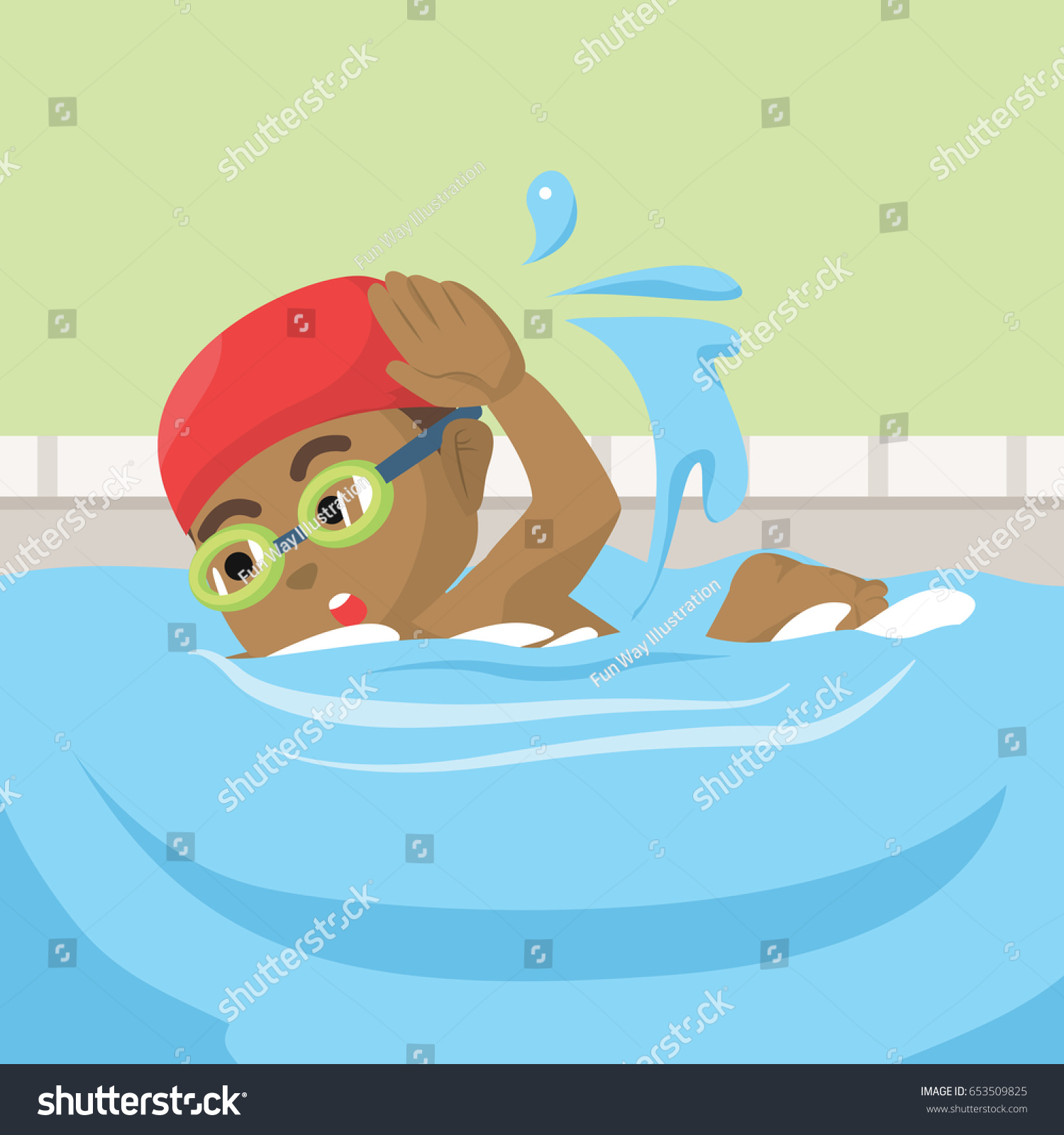 african boy swimming - Royalty Free Stock Photo 653509825 - Avopix.com