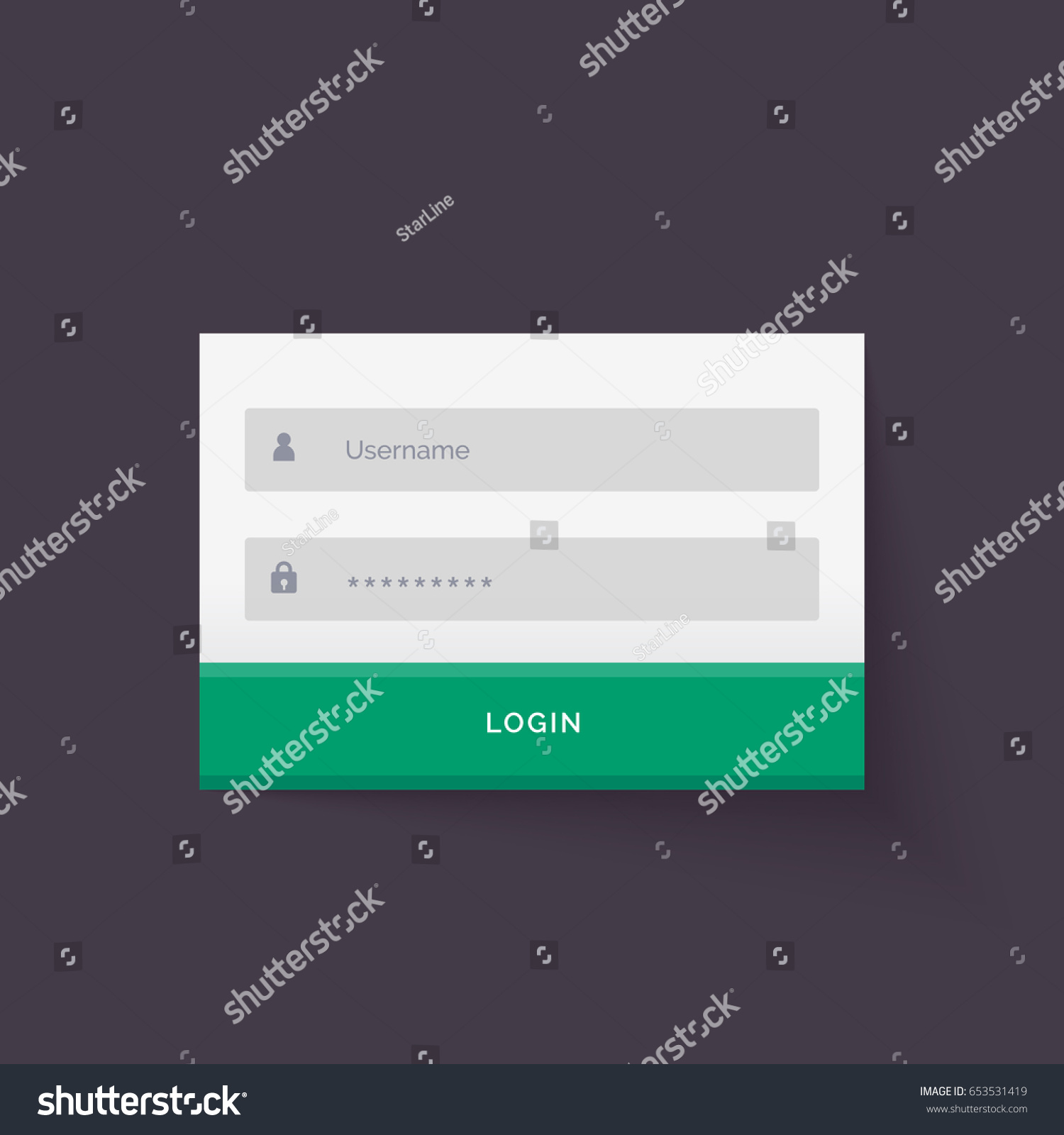 clean flat white login form ui template design - Royalty Free Stock ...