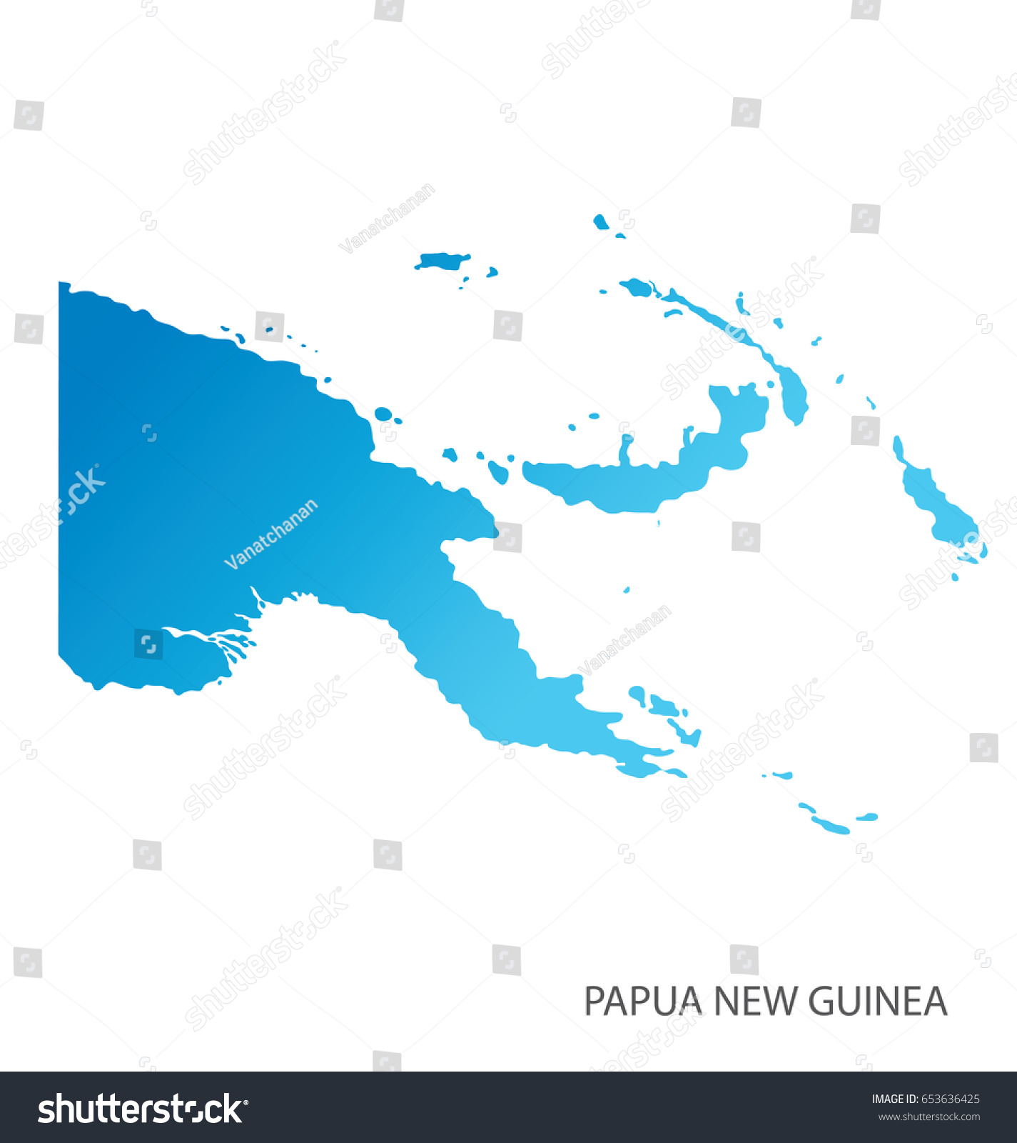 Map of Papua New Guinea - Royalty Free Stock Vector 653636425 - Avopix.com