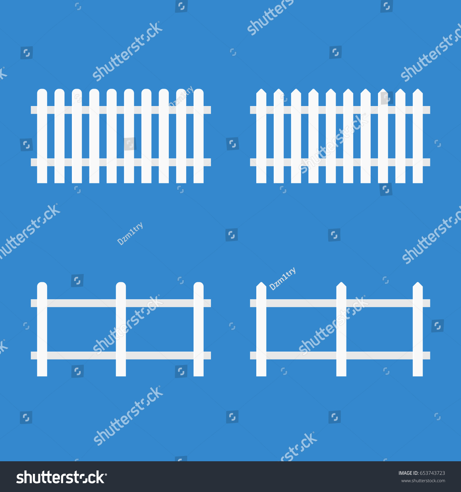 White picket fence. Vector illustration isolated Royalty Free Stock