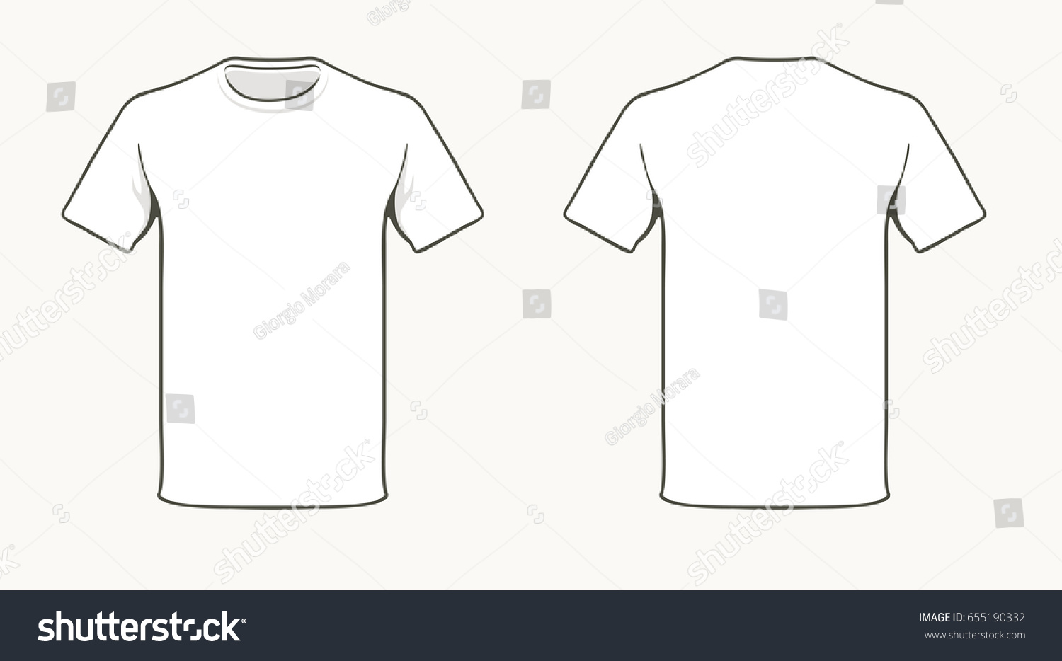 Blank white T-shirt template.  #655190332