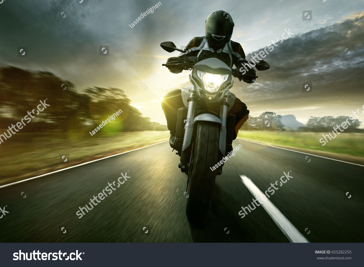 Motorbike on a country road #655282255