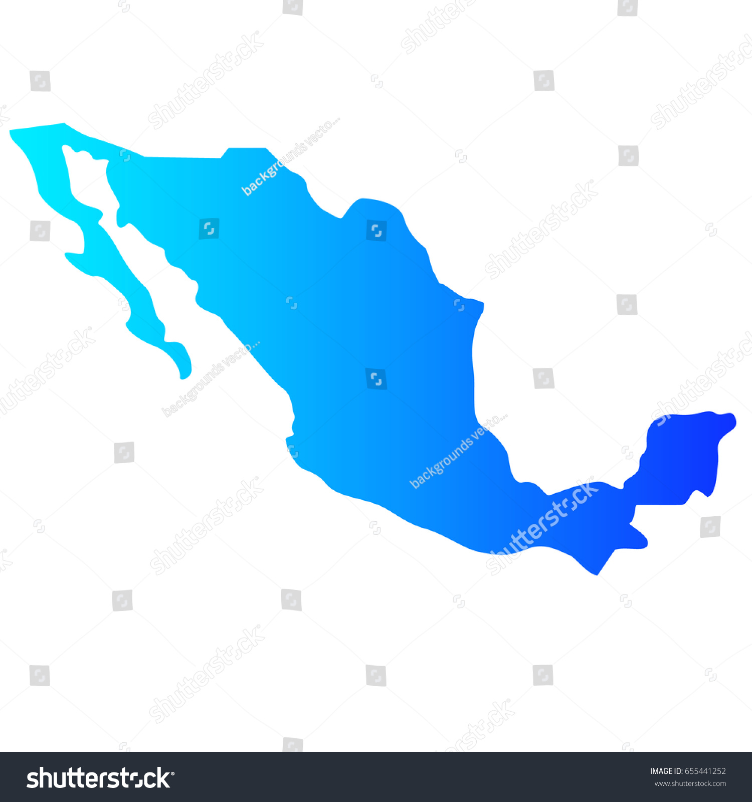 vector color map of mexico - Royalty Free Stock Vector 655441252 ...