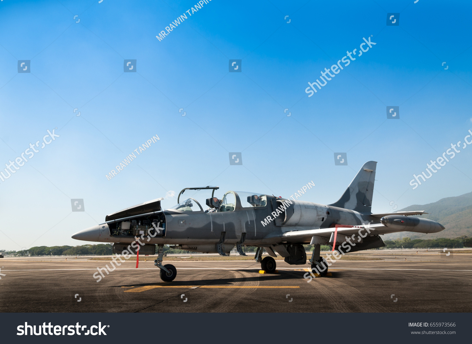 F-16 fighter jet plane of Royal air force ,aircraft on runway #655973566