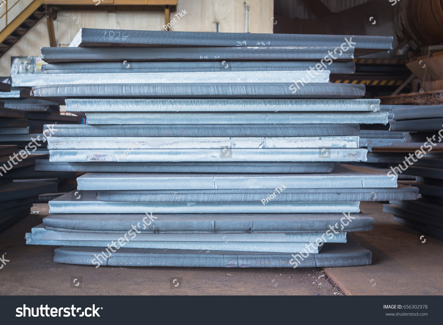 Steel texture, Steel stack, Steel industry background. #656302978