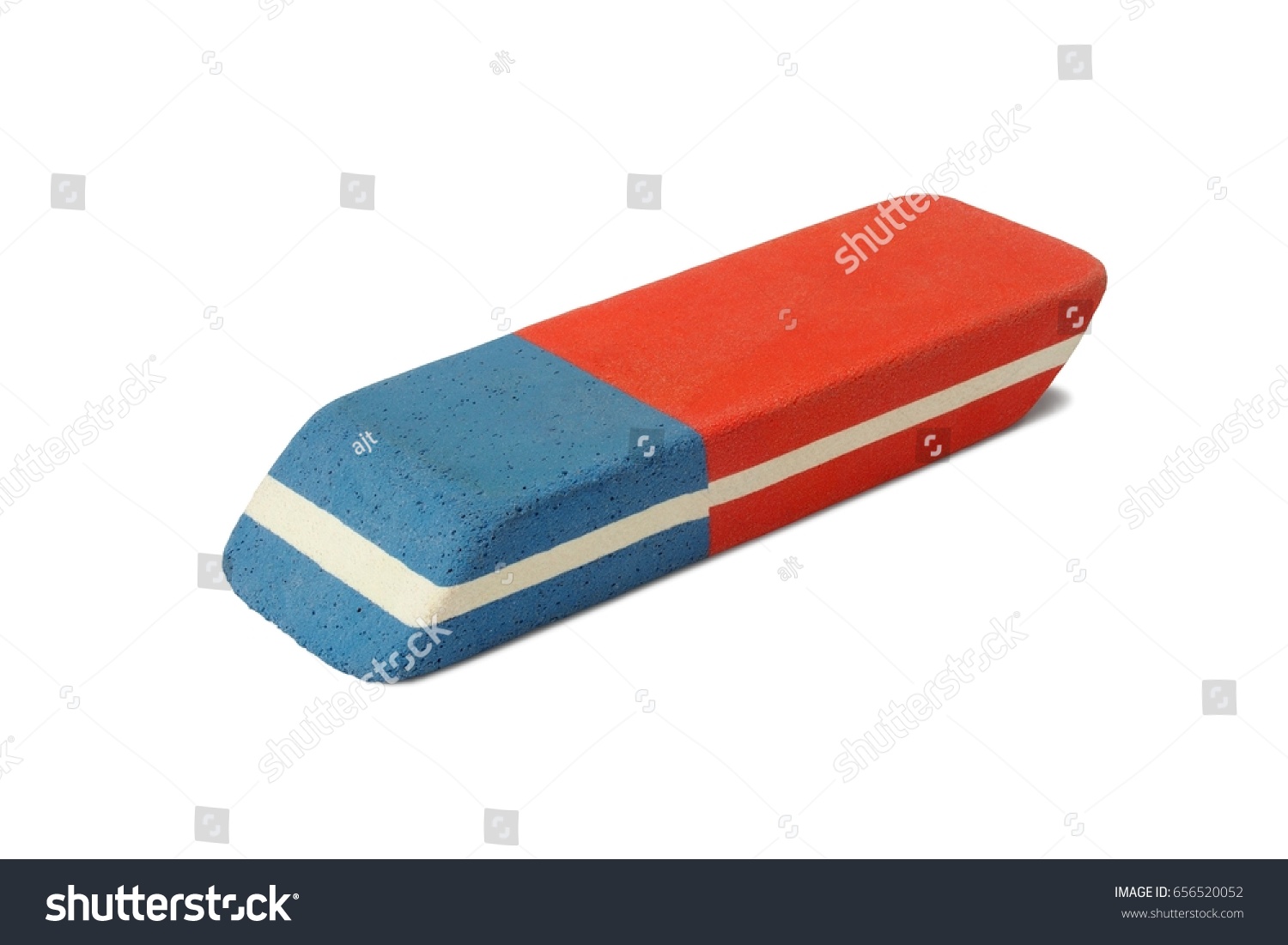 Rubber eraser for pencil and ink pen isolated on white background #656520052