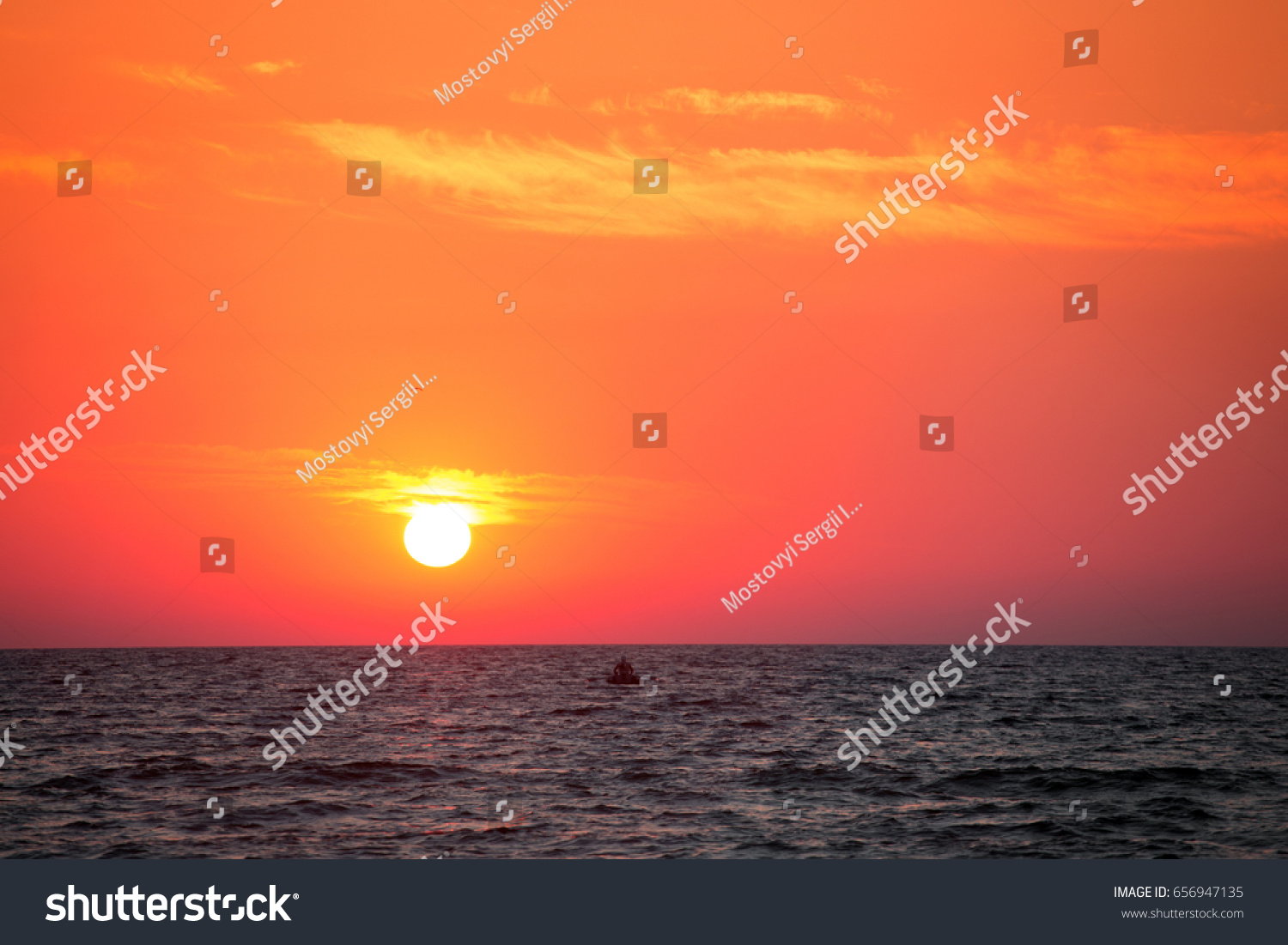 Dawn at sea. Sea of Azov, Ukraine
 #656947135
