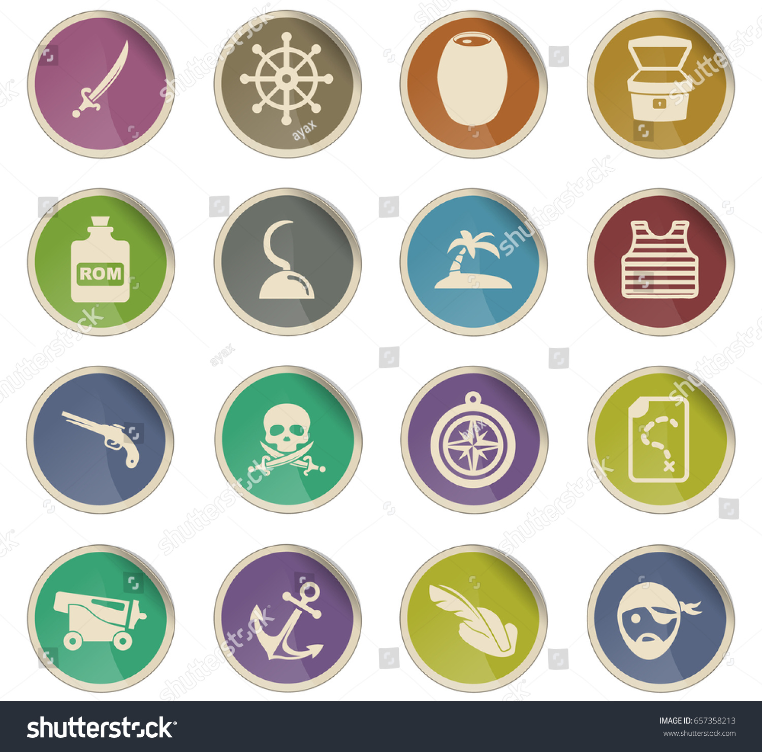 pirates vector icons for user interface design - Royalty Free Stock ...