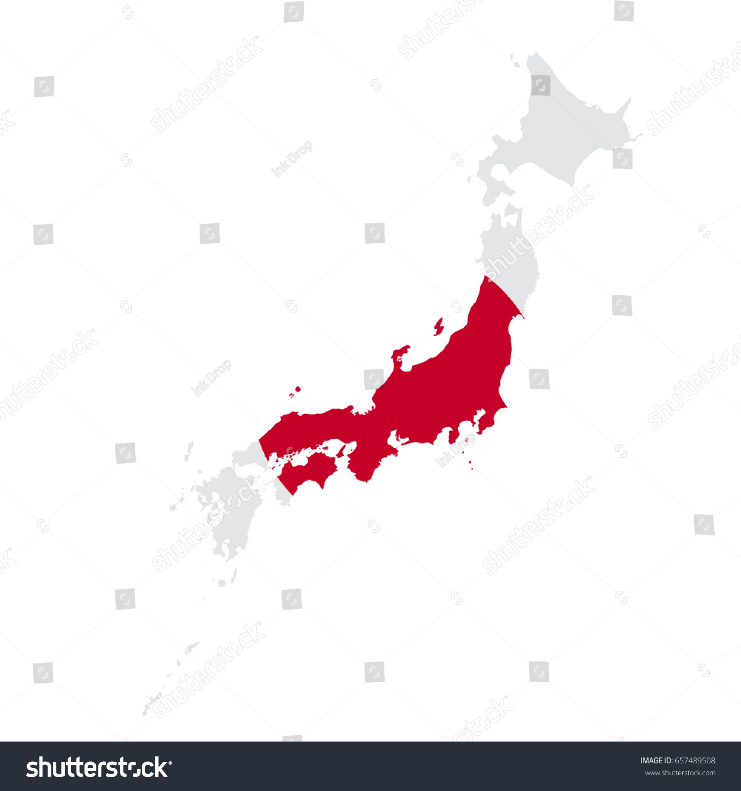 Japan flag map. Country outline with national - Royalty Free Stock ...