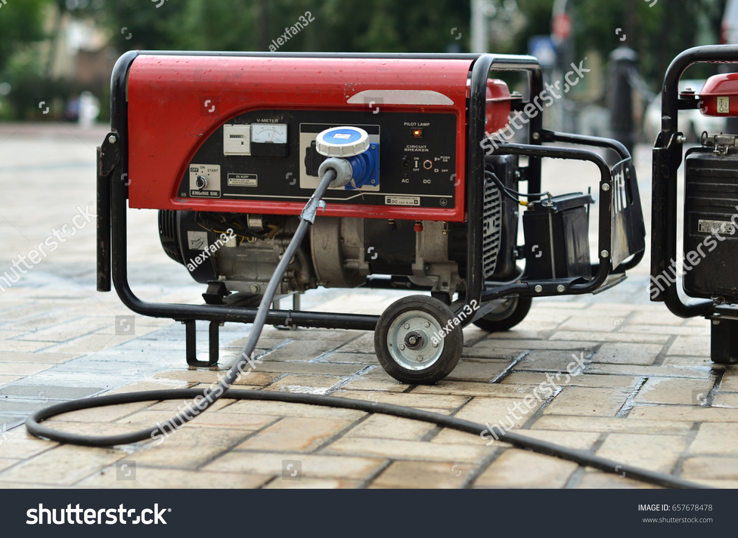 electric generator on city street #657678478
