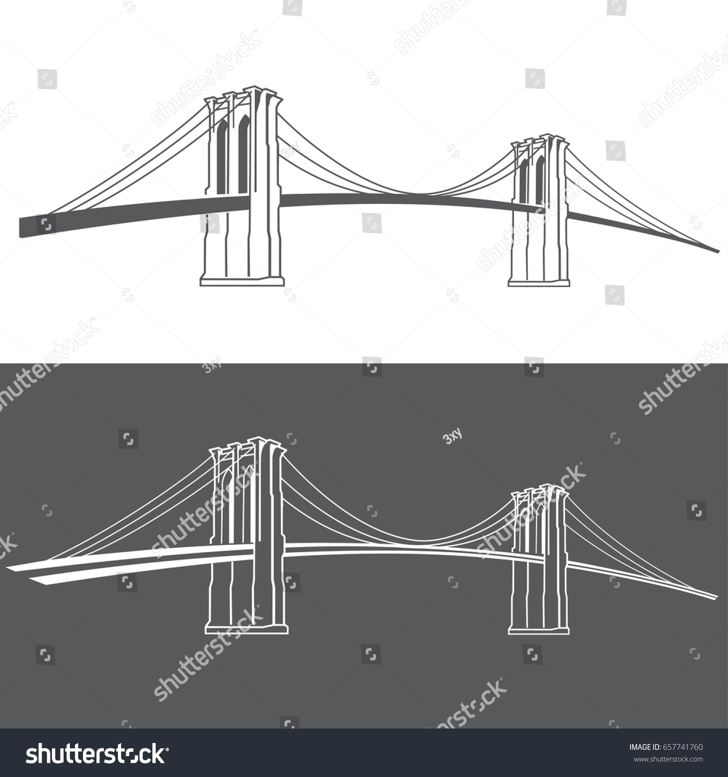 New York symbol - Brooklyn Bridge - vector - Royalty Free Stock Vector ...