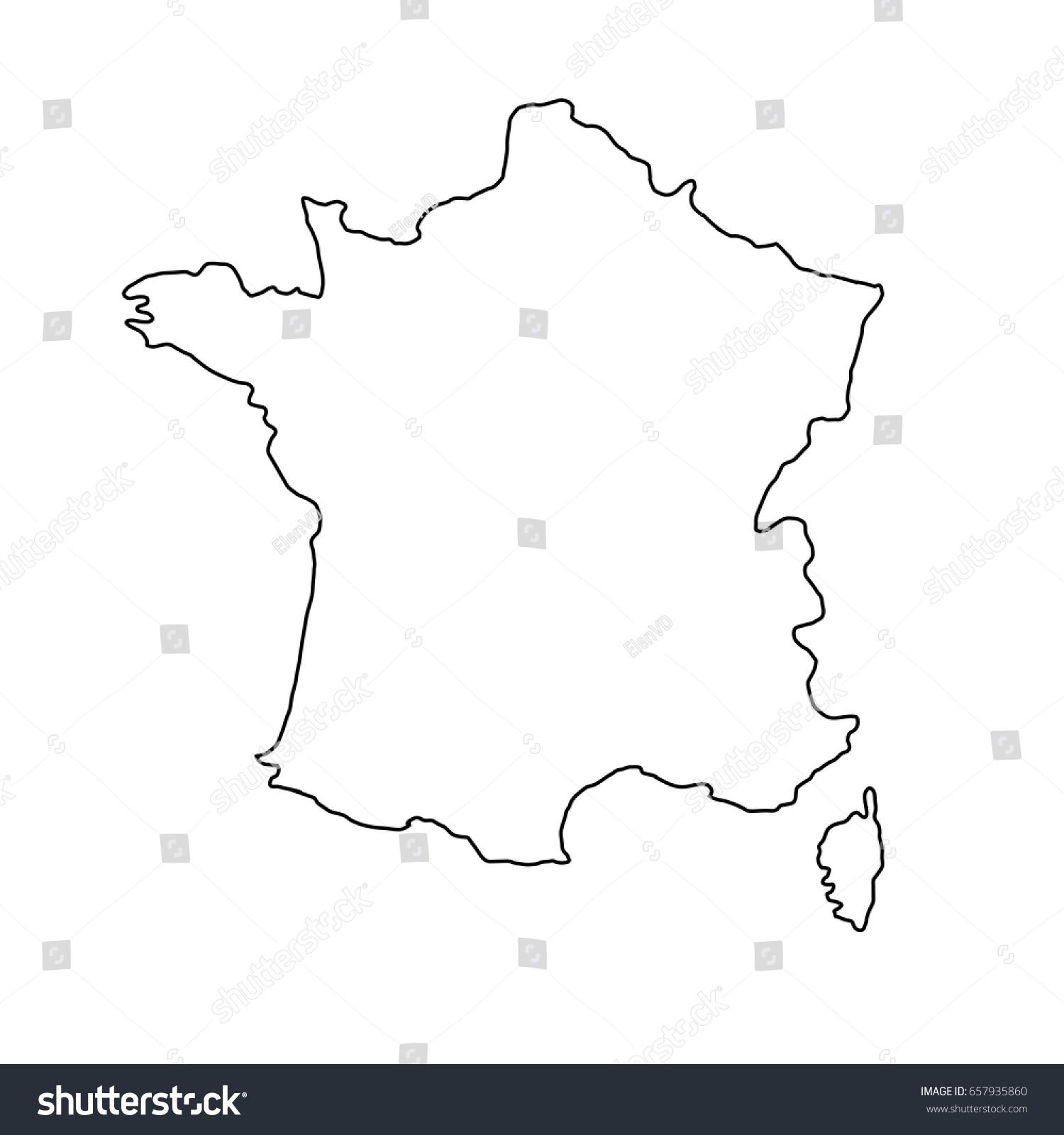 France map of black contour curves of vector - Royalty Free Stock ...